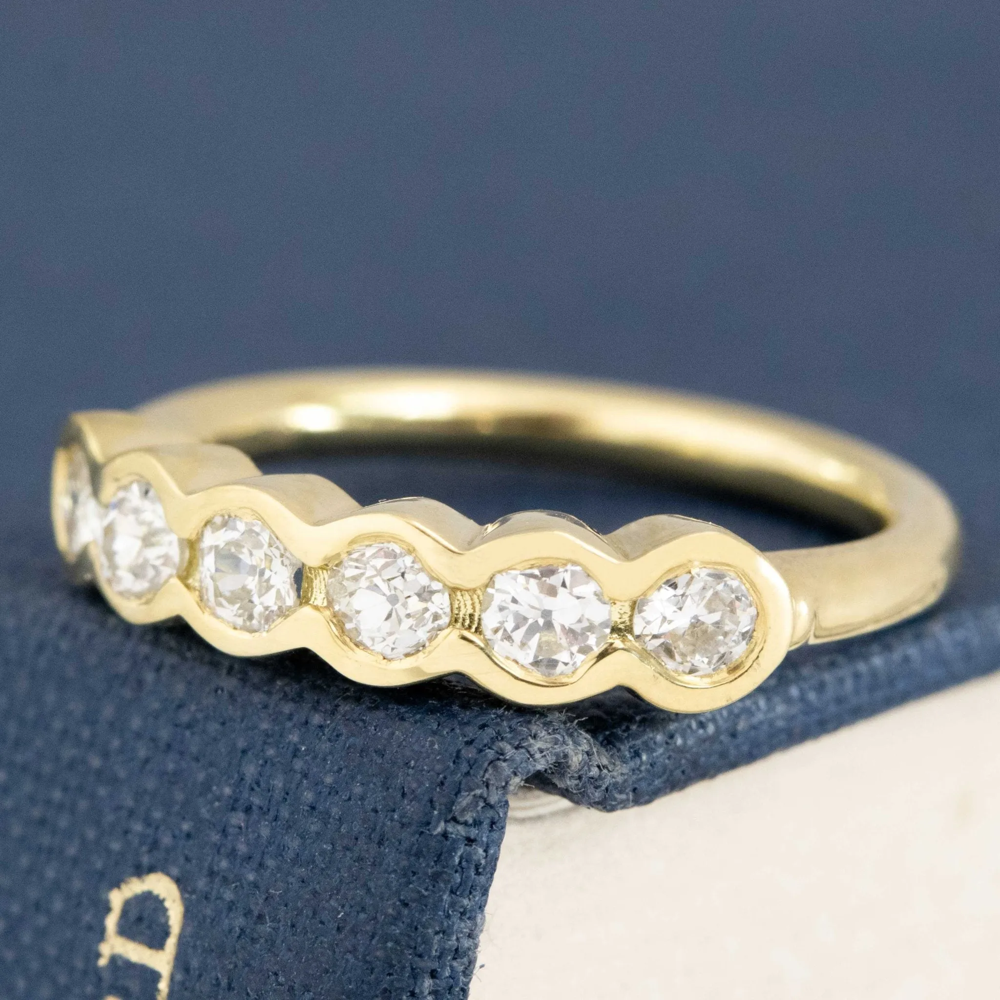 .52ctw Old European Cut Diamond Half-Bezel Band