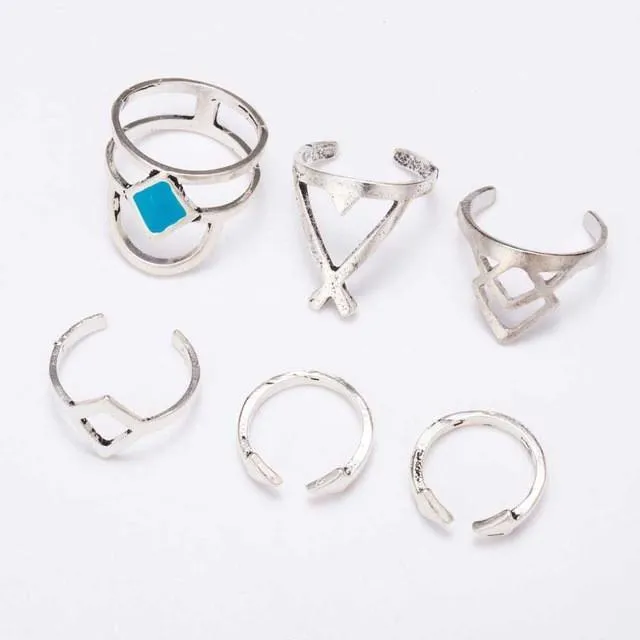 6 Piece Set Lucky Rings (2 Colors)