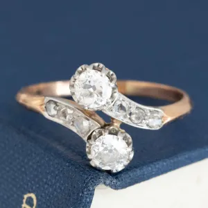 .61ctw Antique Old European Cut Diamond Toi et Moi Ring