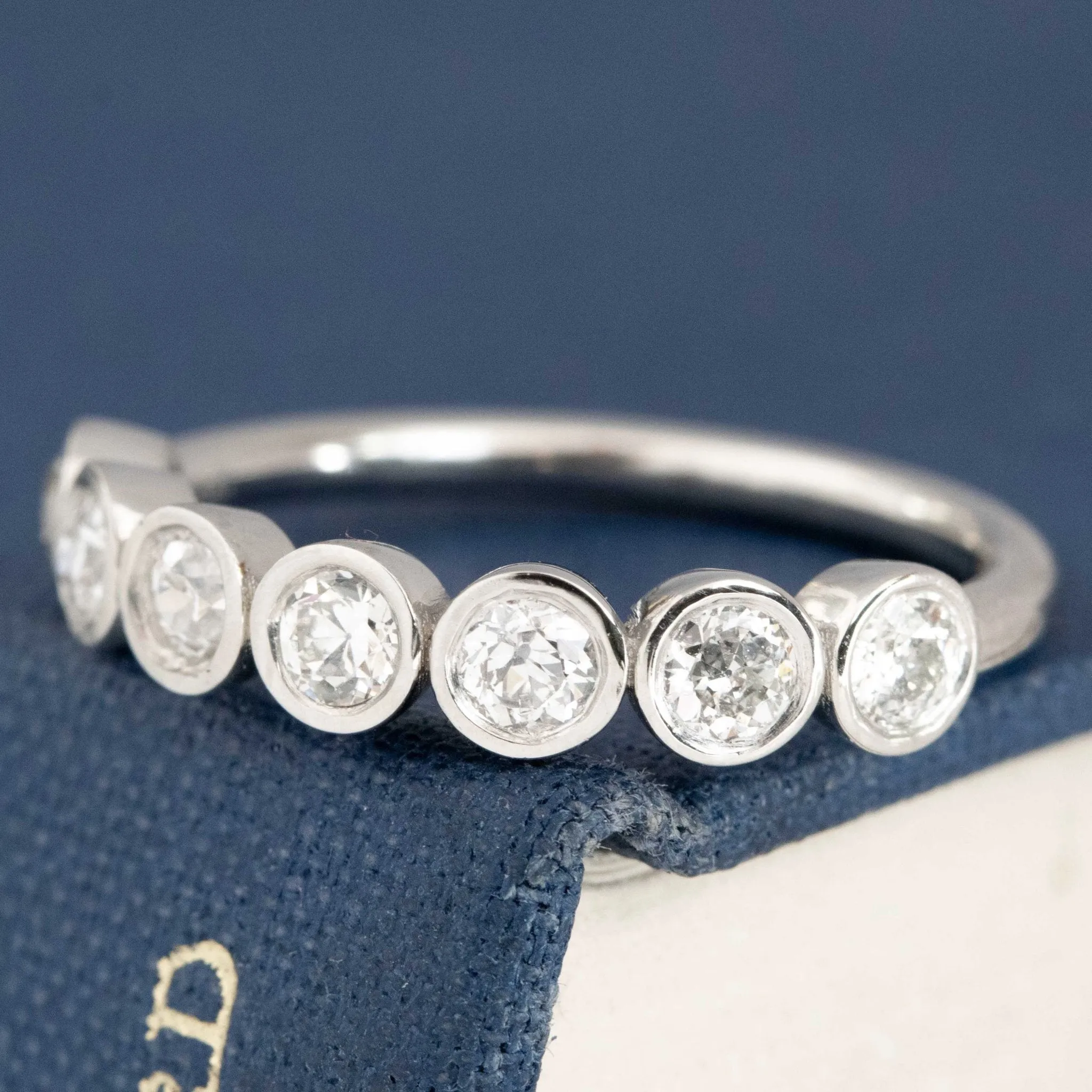 .62ctw Old European Cut Diamond 7-Stone Bezel Band