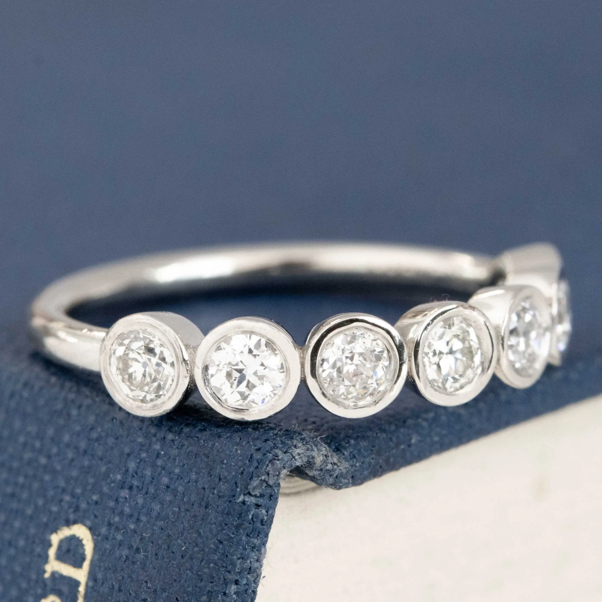 .62ctw Old European Cut Diamond 7-Stone Bezel Band