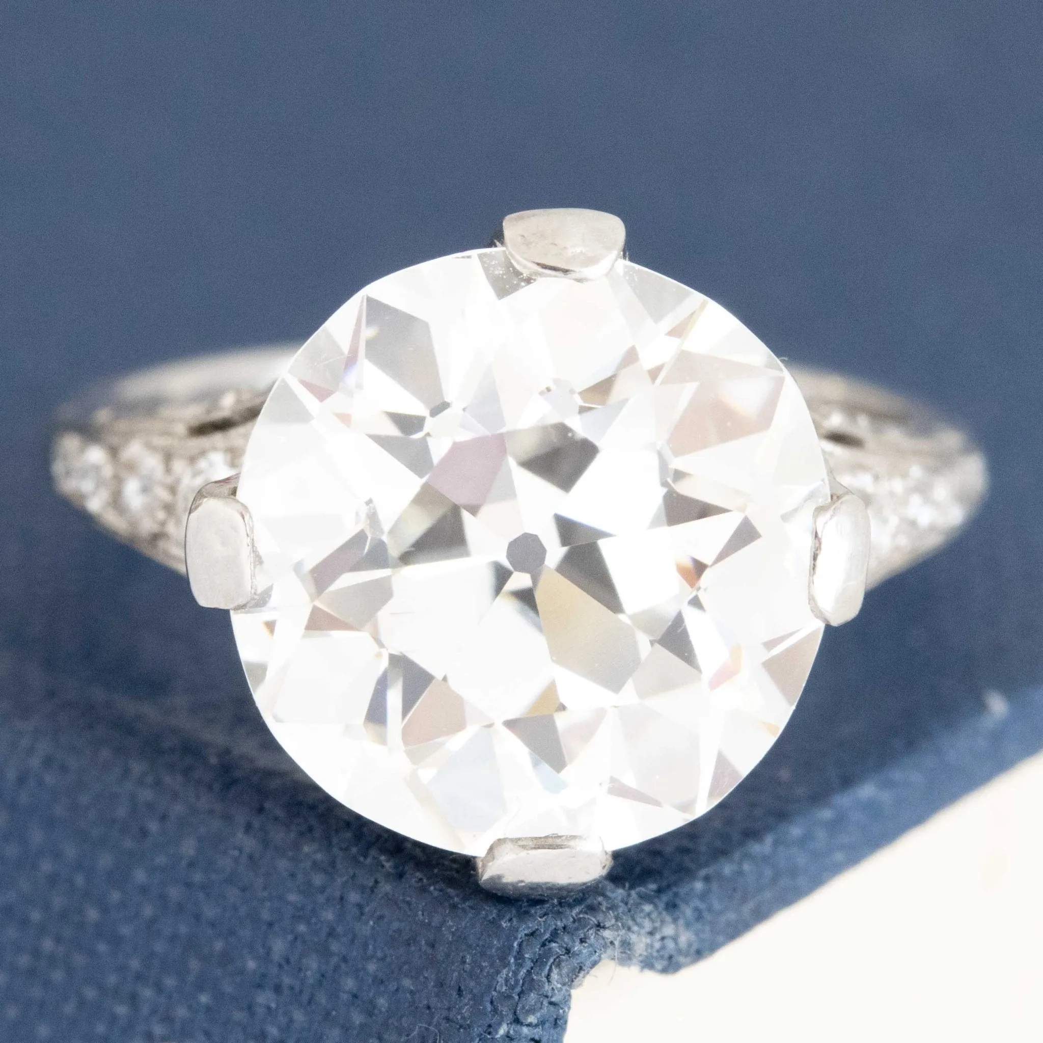 6.51ct Edwardian Old European Cut Diamond Solitaire, GIA I VS2