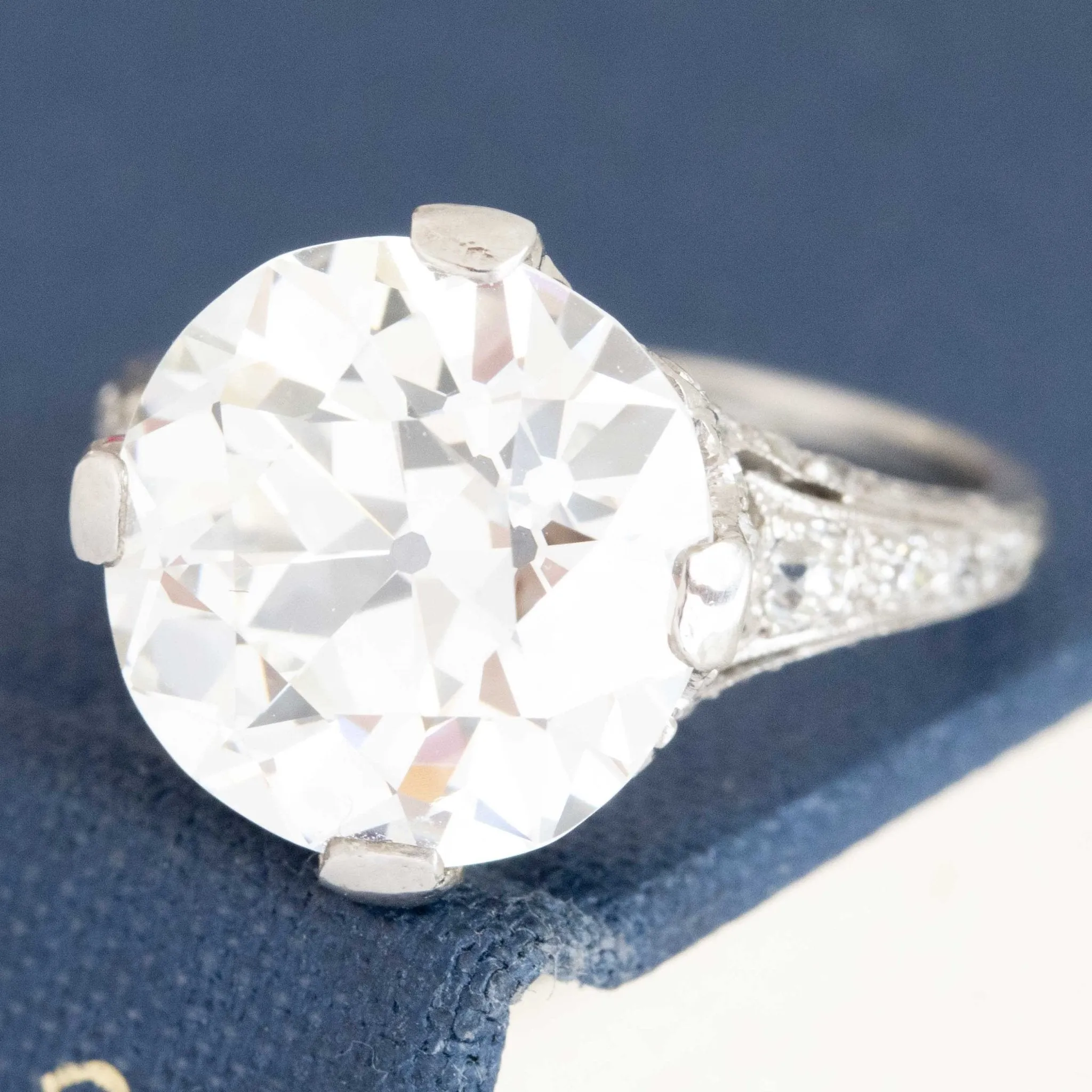 6.51ct Edwardian Old European Cut Diamond Solitaire, GIA I VS2