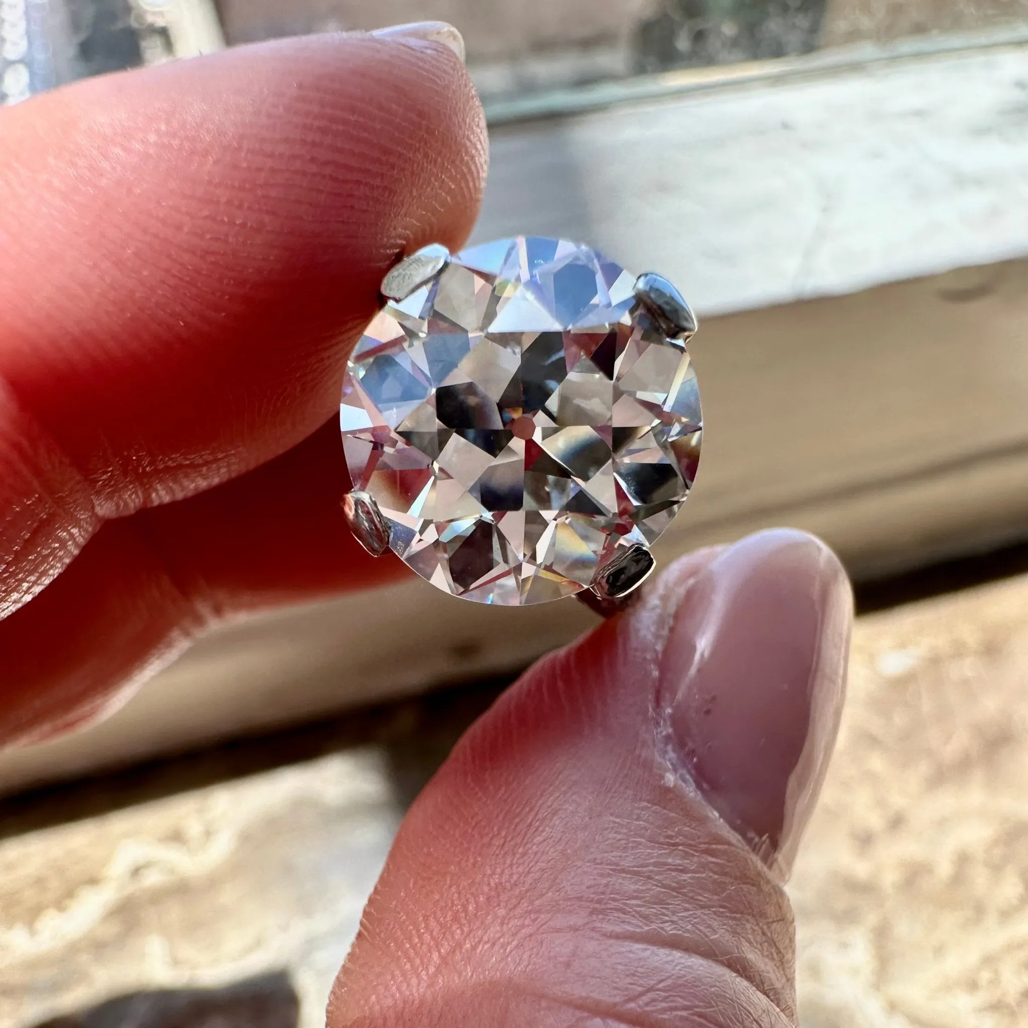 6.51ct Edwardian Old European Cut Diamond Solitaire, GIA I VS2