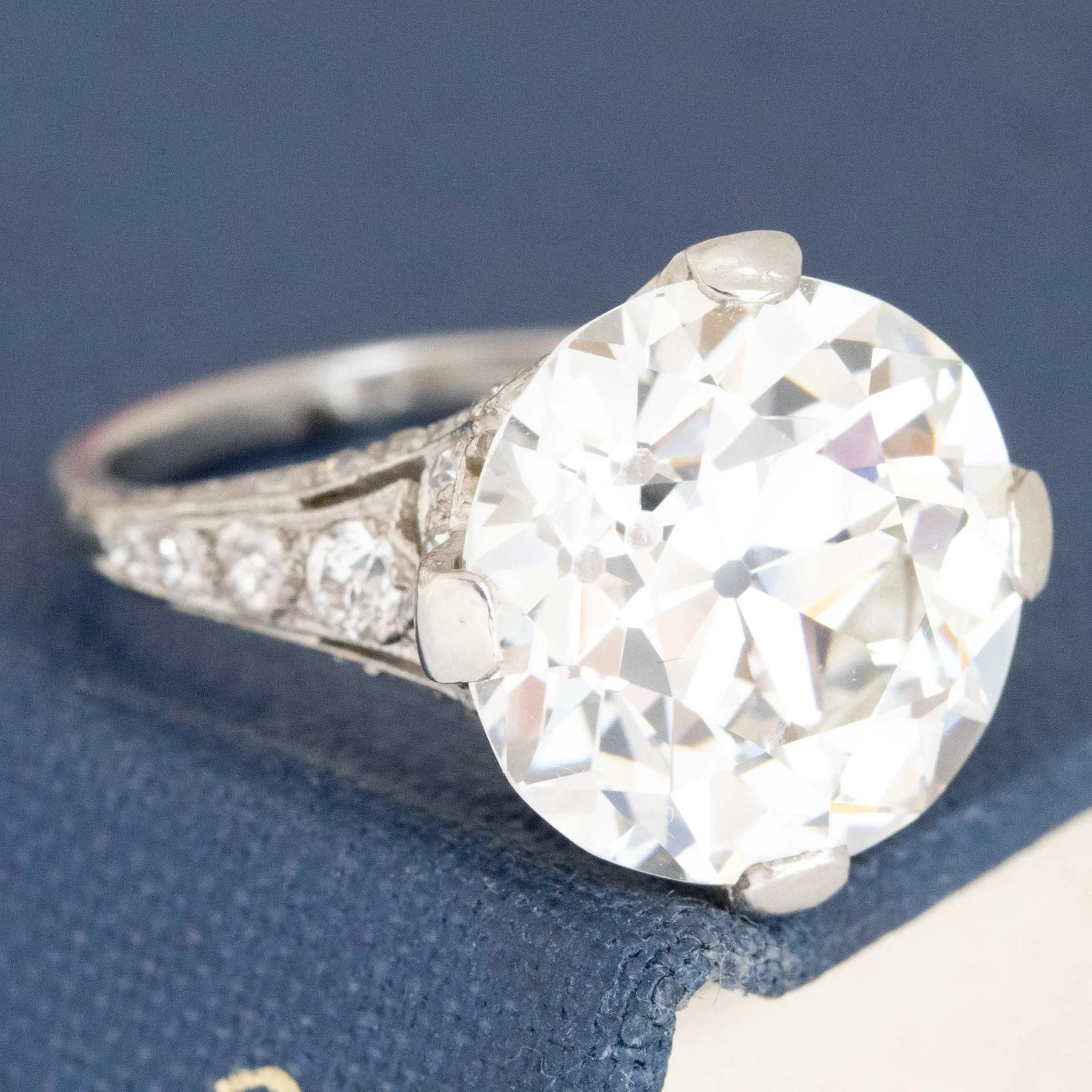 6.51ct Edwardian Old European Cut Diamond Solitaire, GIA I VS2