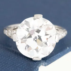 6.51ct Edwardian Old European Cut Diamond Solitaire, GIA I VS2