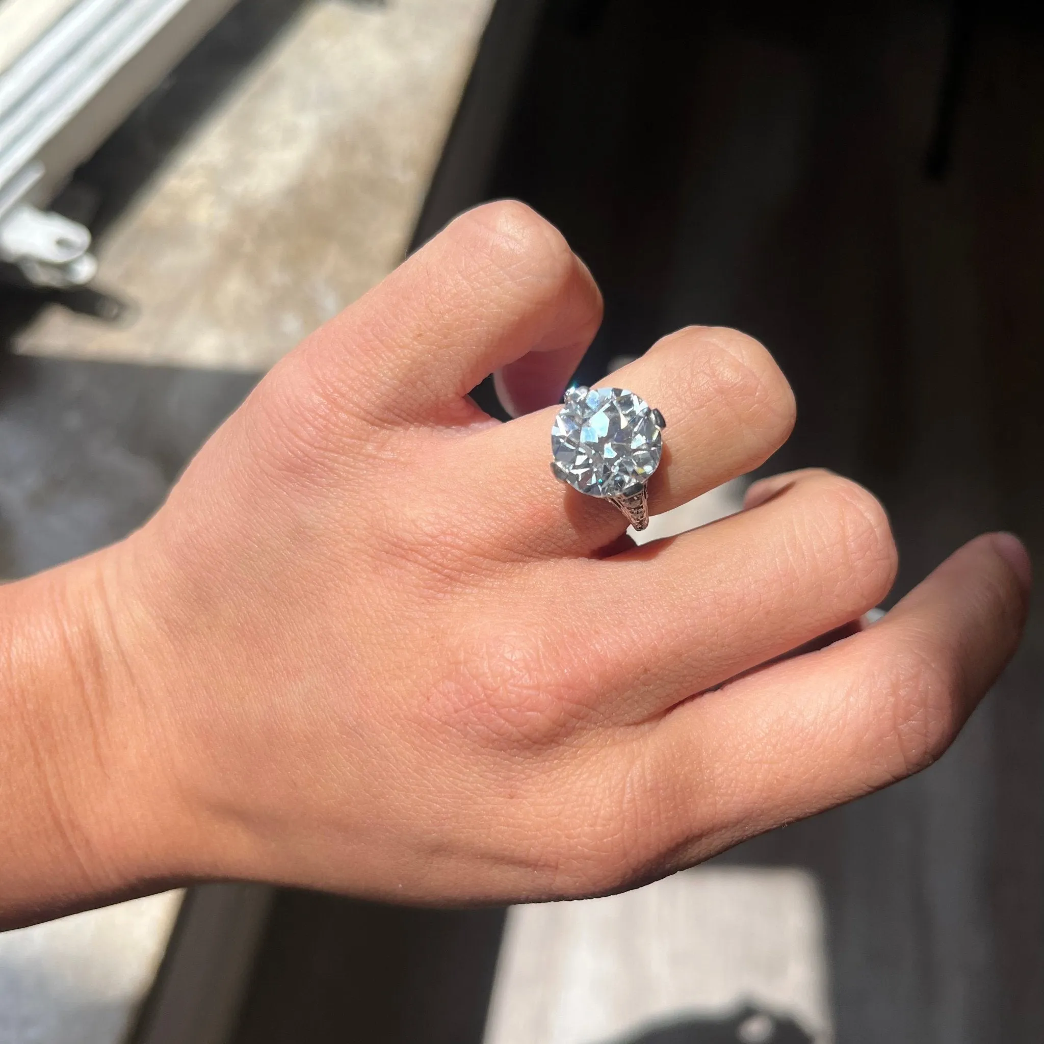 6.51ct Edwardian Old European Cut Diamond Solitaire, GIA I VS2