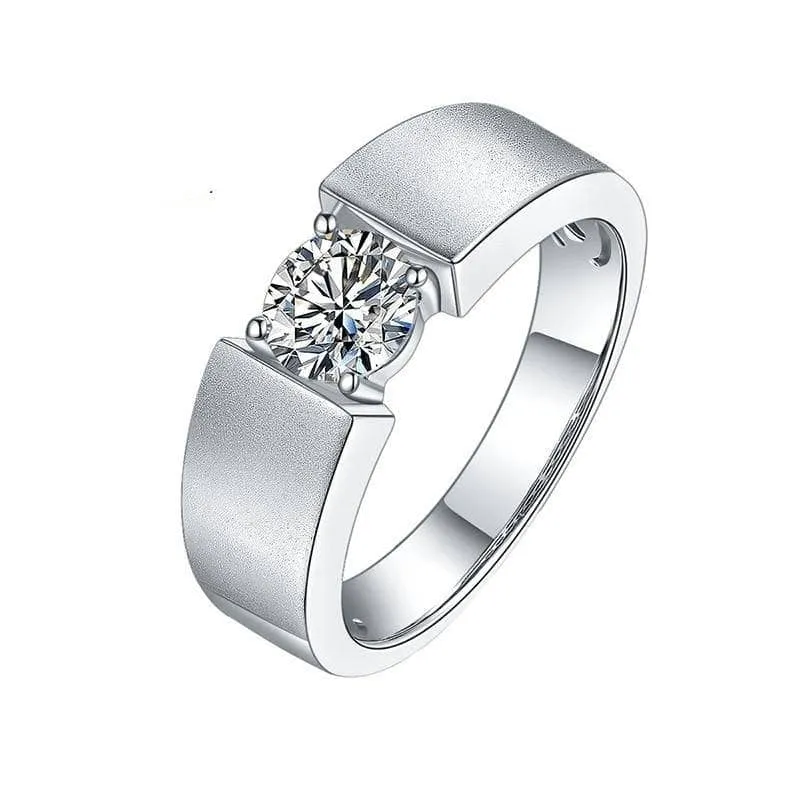 6.5mm Round Diamond Antique Men's Ring