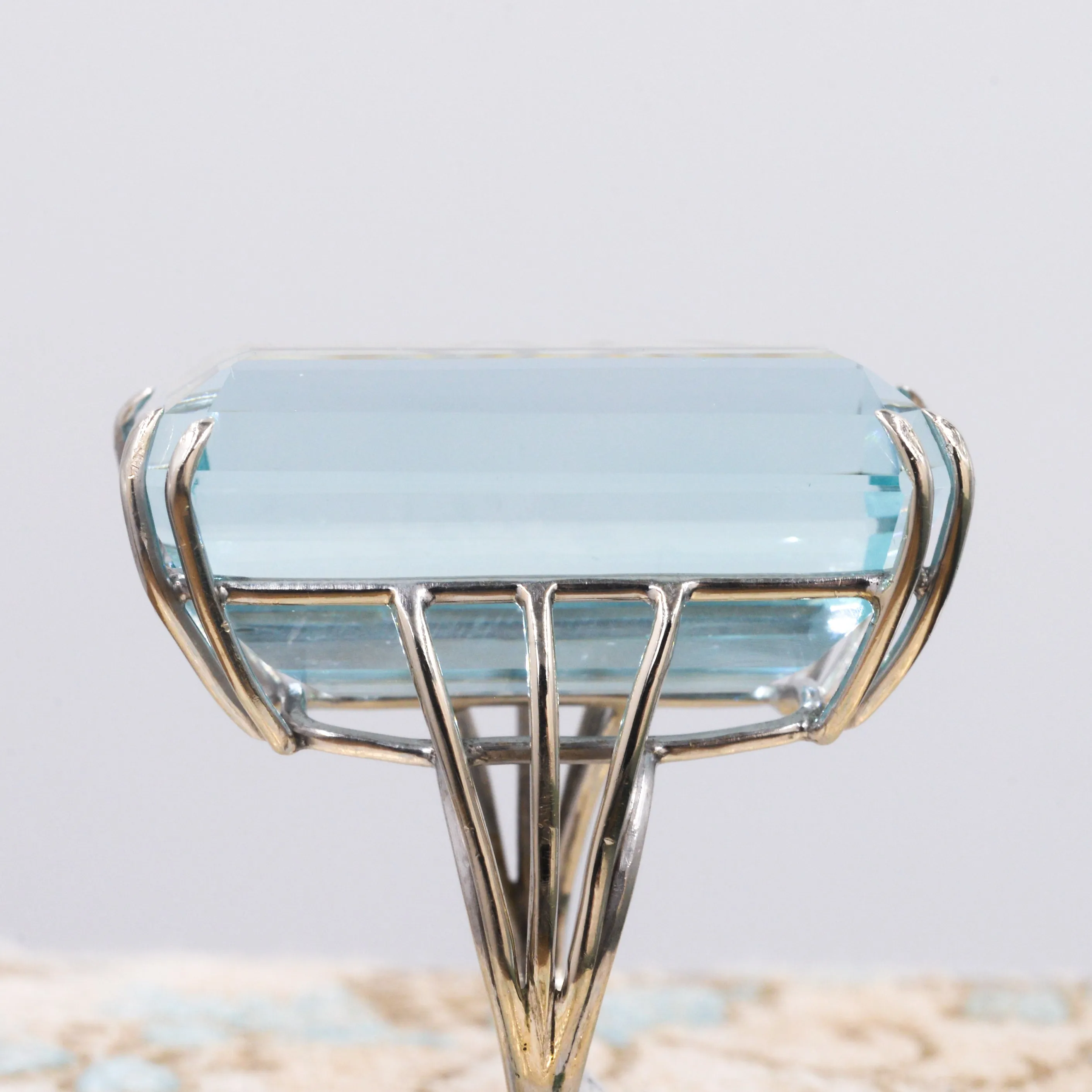 71 Carat Aquamarine Cocktail Ring c1950