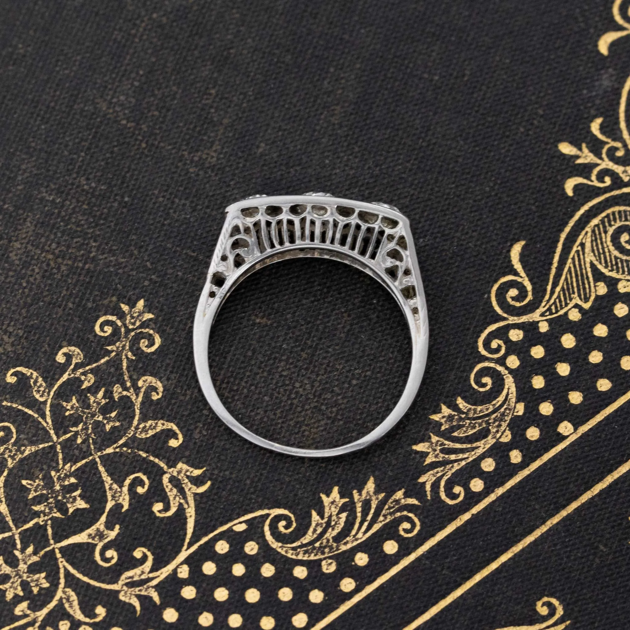 .78ctw Old European Cut Diamond Trilogy Ring
