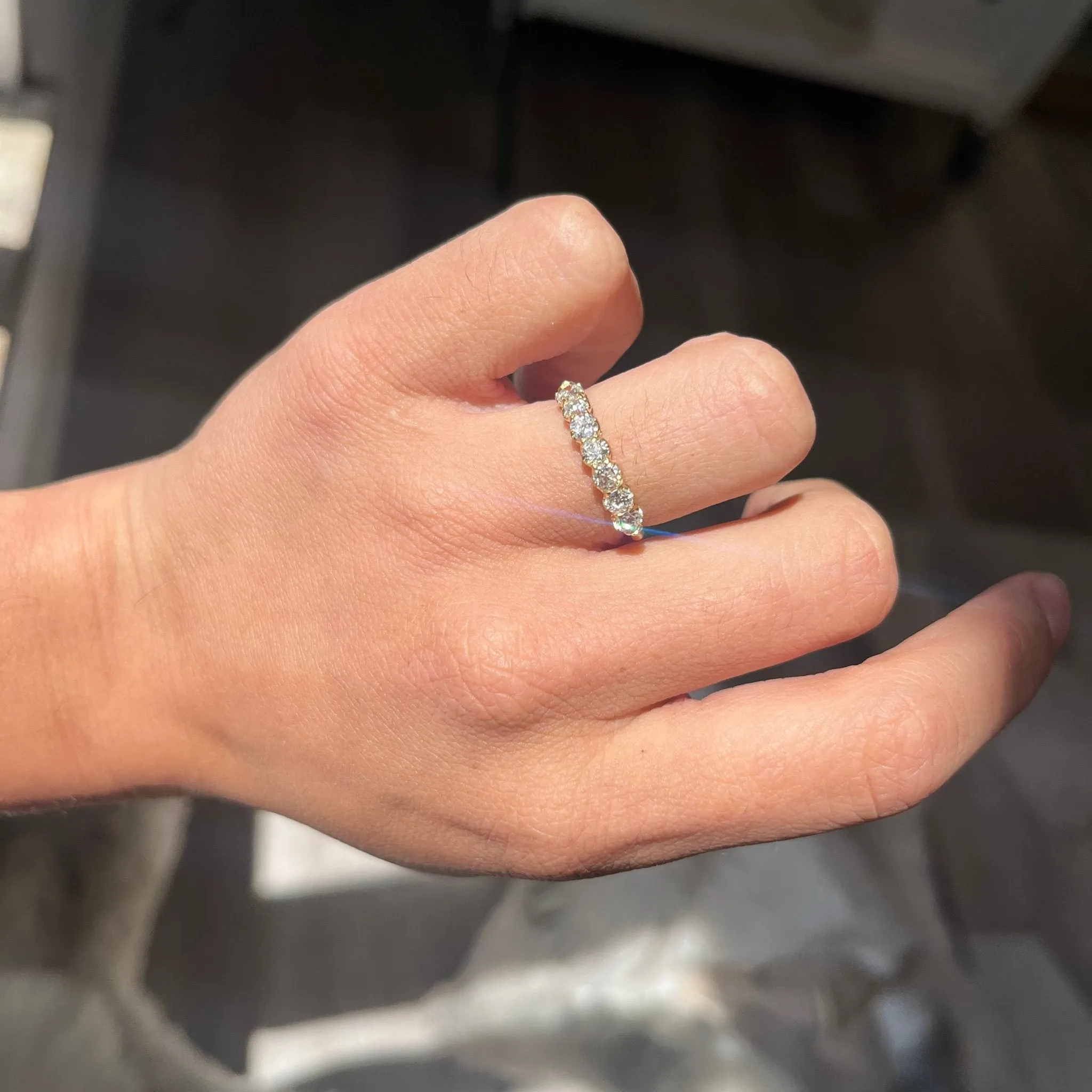 .83ctw Old European Cut Diamond Half-Hoop Band