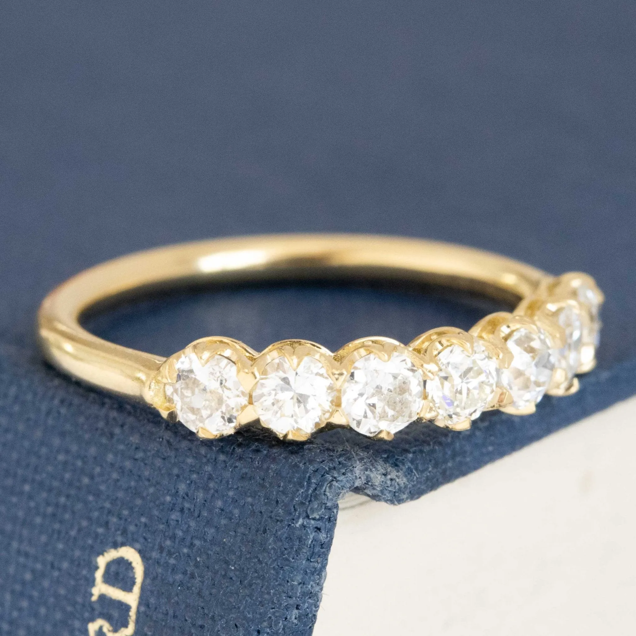 .83ctw Old European Cut Diamond Half-Hoop Band