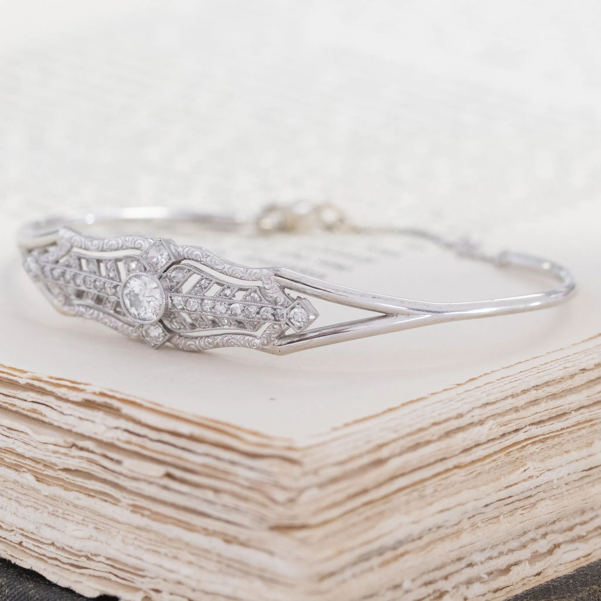 .87ctw Old European Cut Diamond Bangle