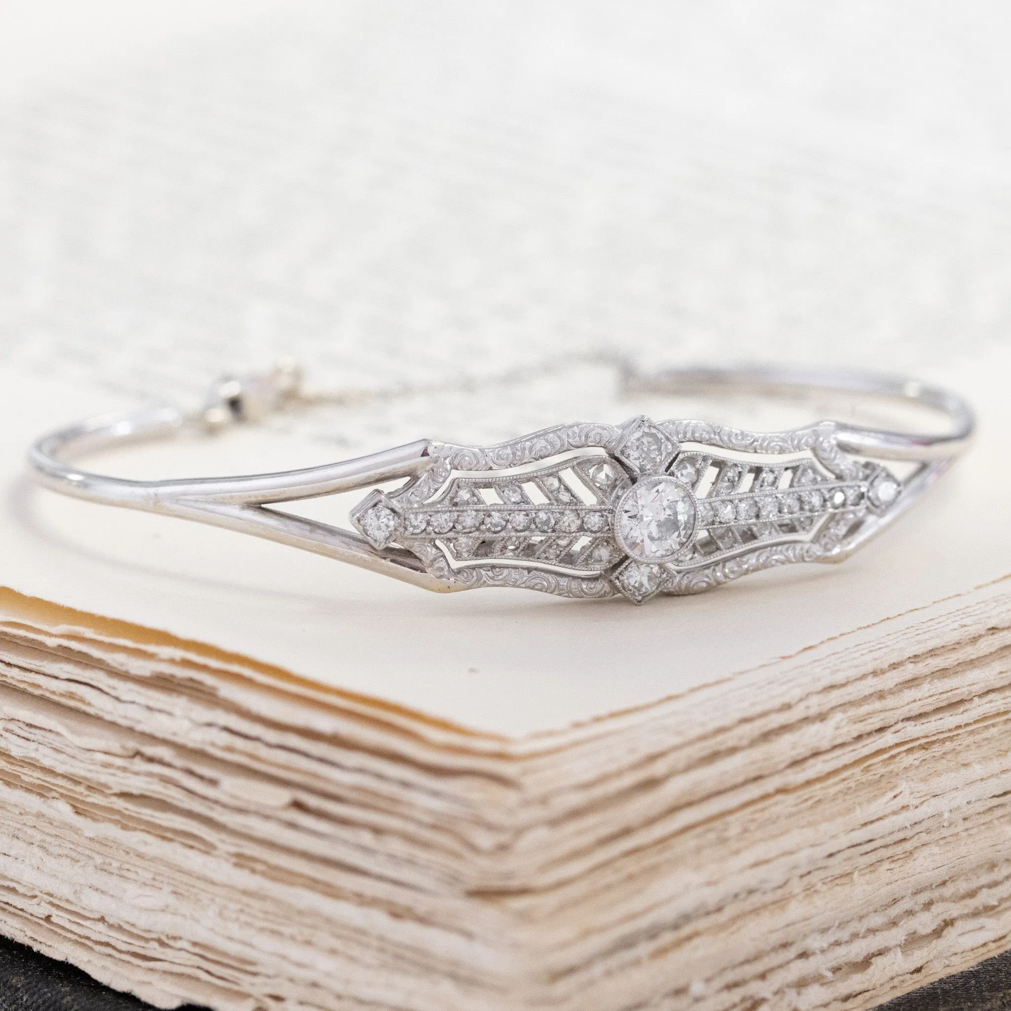 .87ctw Old European Cut Diamond Bangle
