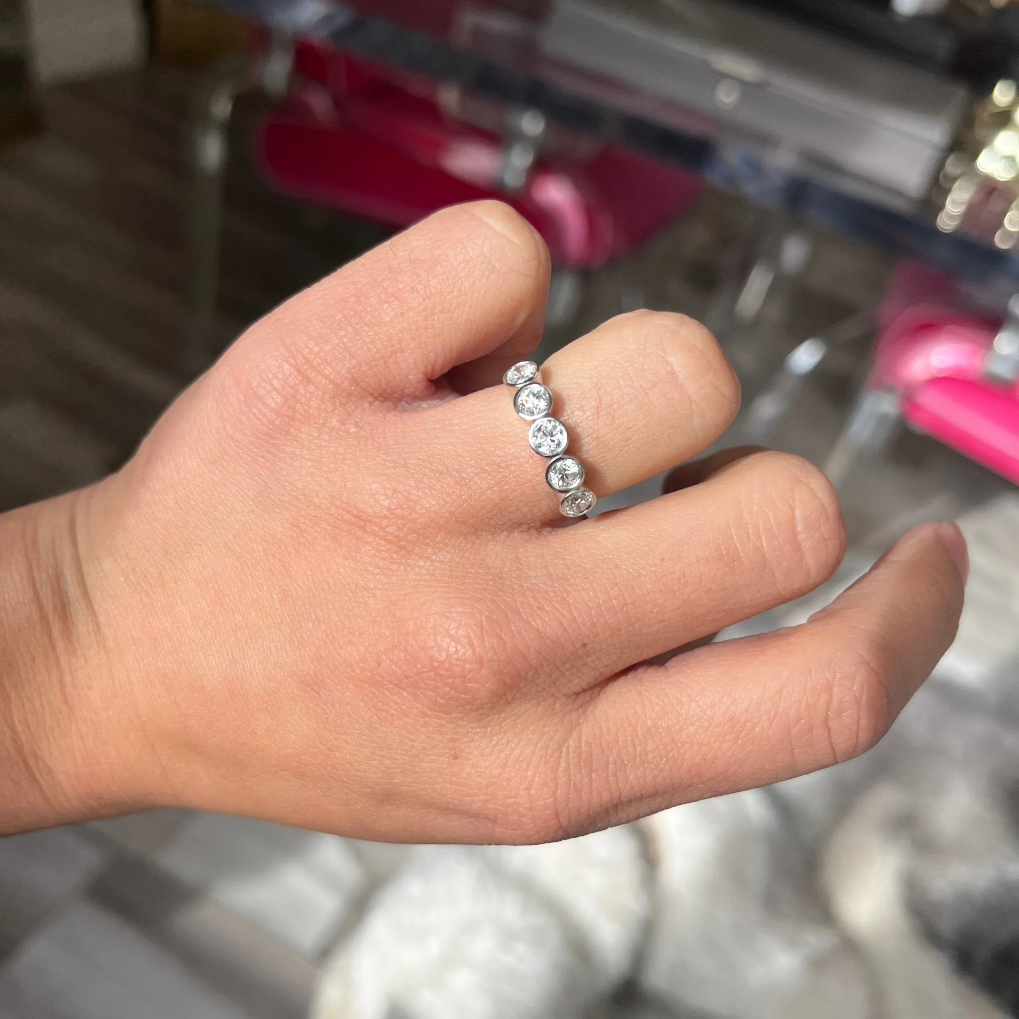 .93ctw Old European Cut Diamond 5-Stone Bezel Band