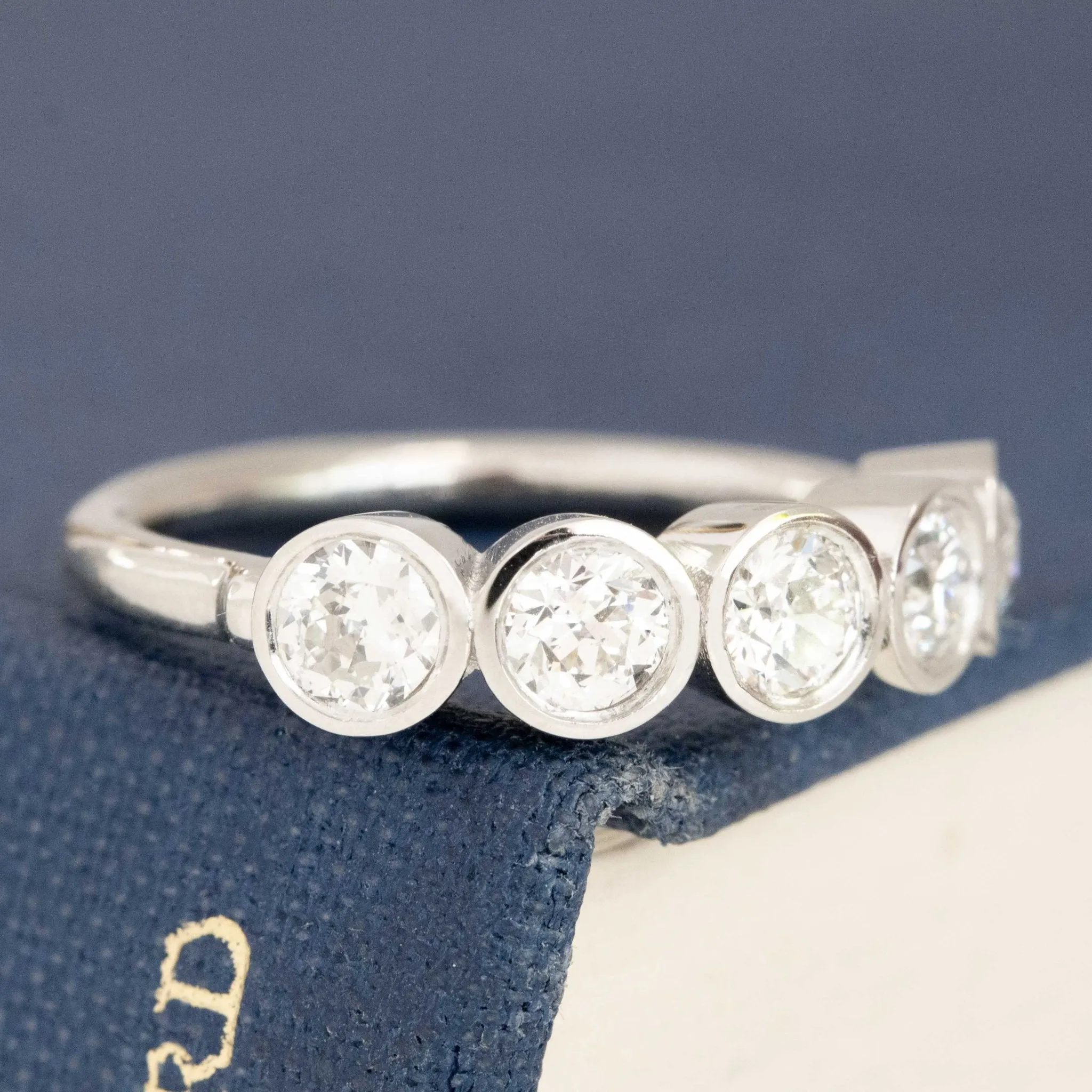 .93ctw Old European Cut Diamond 5-Stone Bezel Band