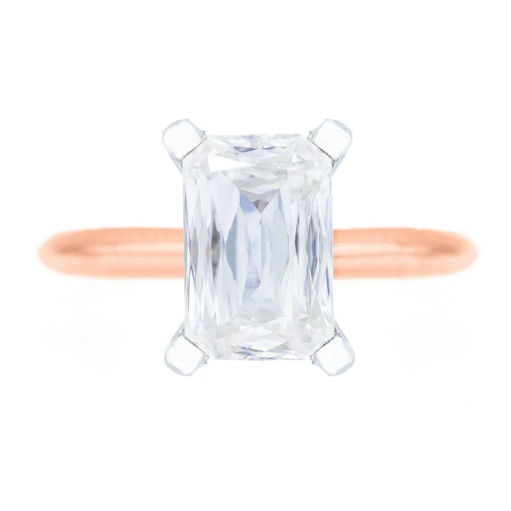 A Cute Cut Heirloom FAB Moissanite 4 Prongs FANCY Solitaire Ring