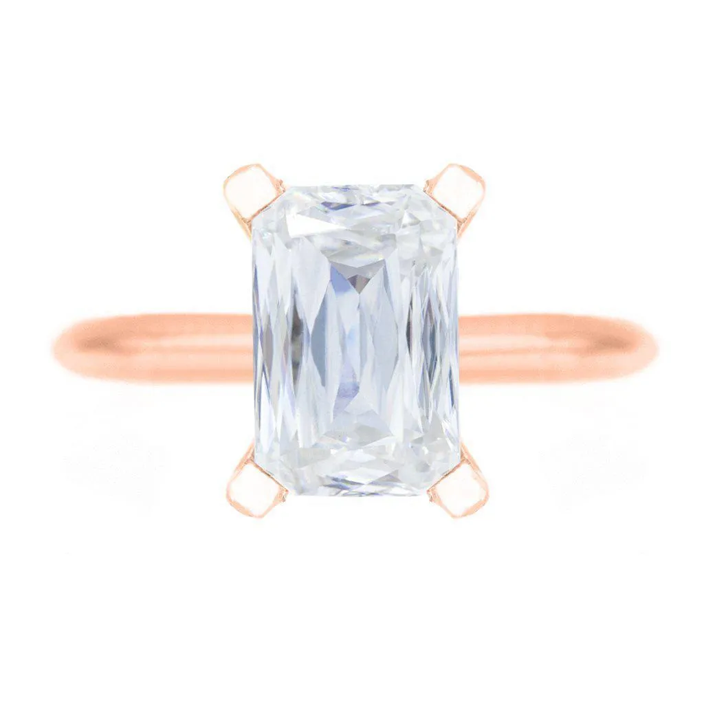 A Cute Cut Heirloom FAB Moissanite 4 Prongs FANCY Solitaire Ring
