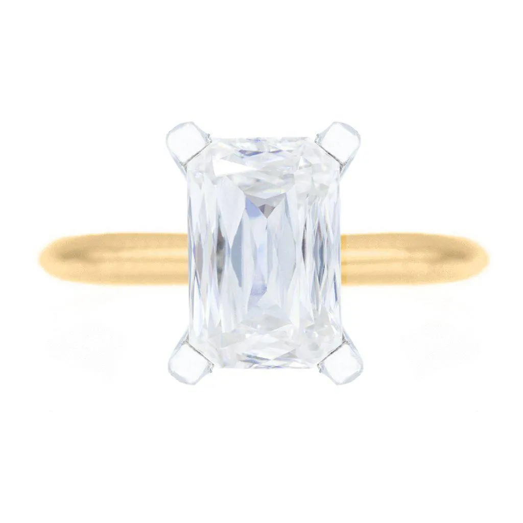 A Cute Cut Heirloom FAB Moissanite 4 Prongs FANCY Solitaire Ring