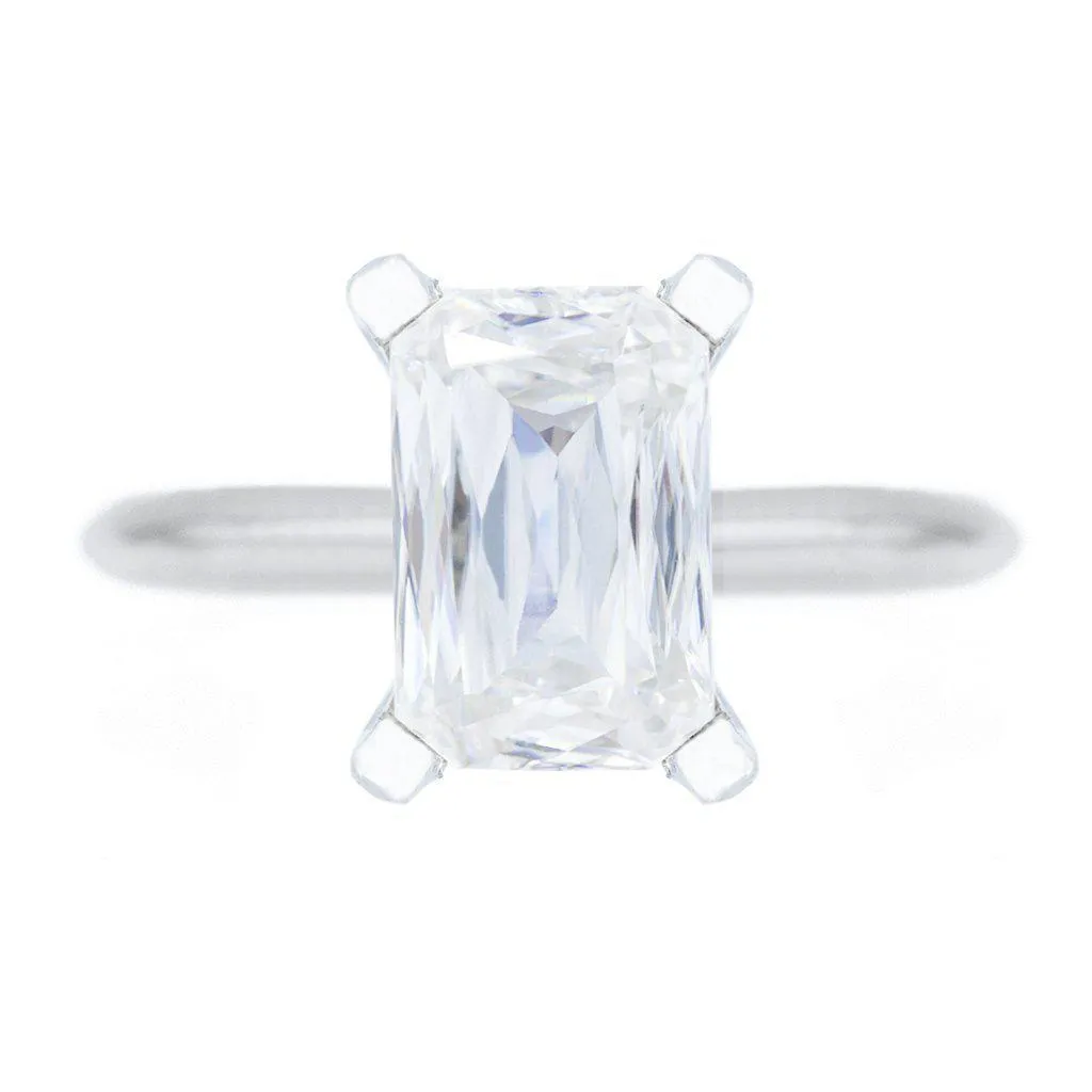 A Cute Cut Heirloom FAB Moissanite 4 Prongs FANCY Solitaire Ring