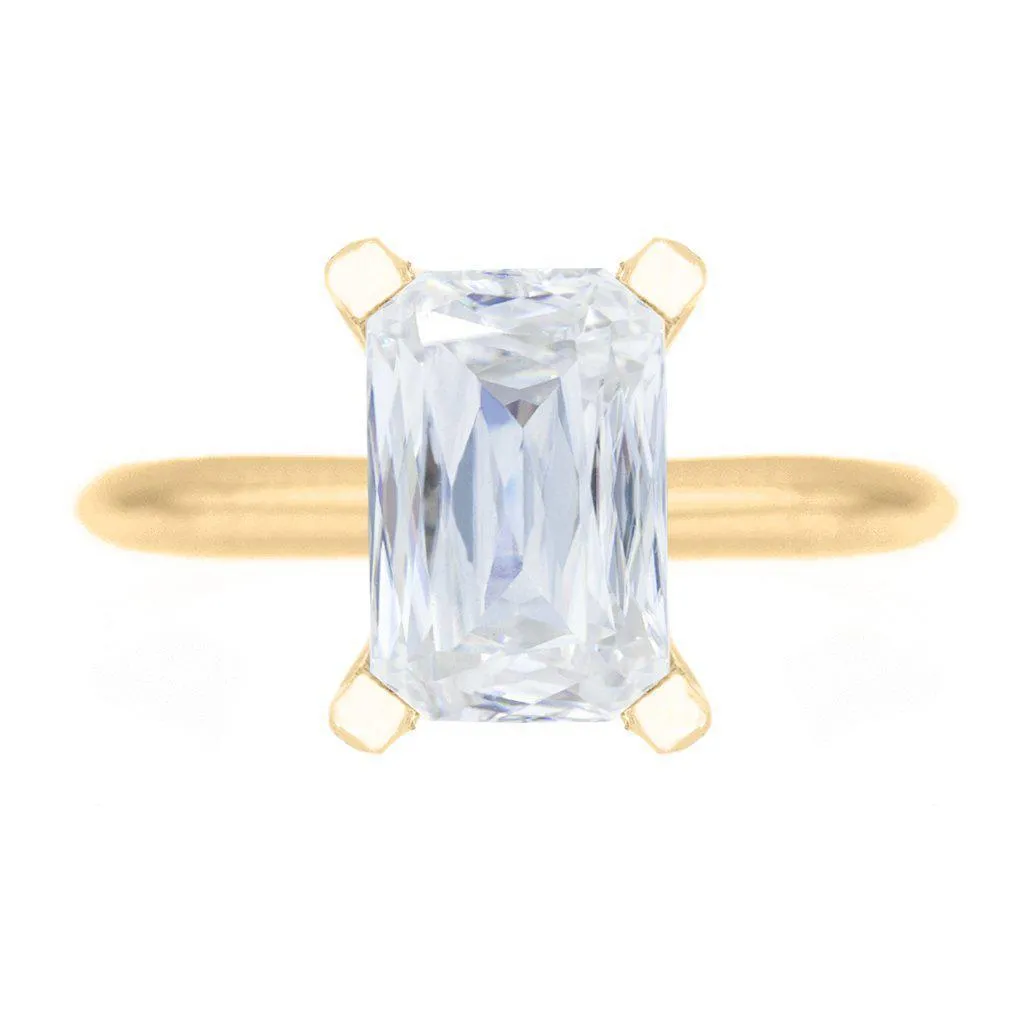 A Cute Cut Heirloom FAB Moissanite 4 Prongs FANCY Solitaire Ring