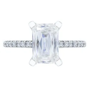 A Cute Cut Heirloom Moissanite 4 Prongs Diamond Accent Ice Solitaire Ring