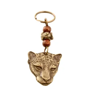 Akija™ South African Brass Leopard Keychain