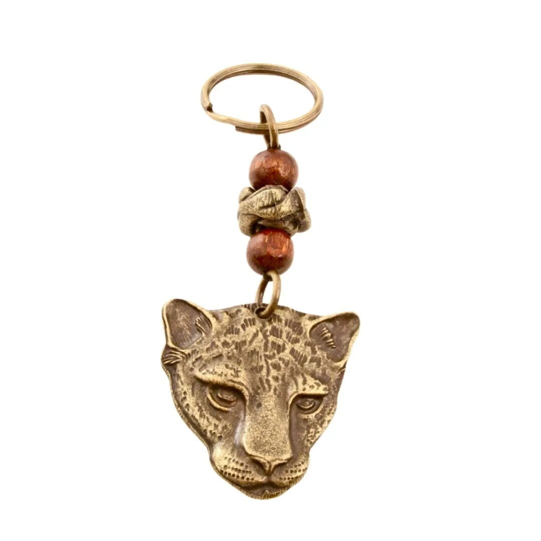 Akija™ South African Brass Leopard Keychain