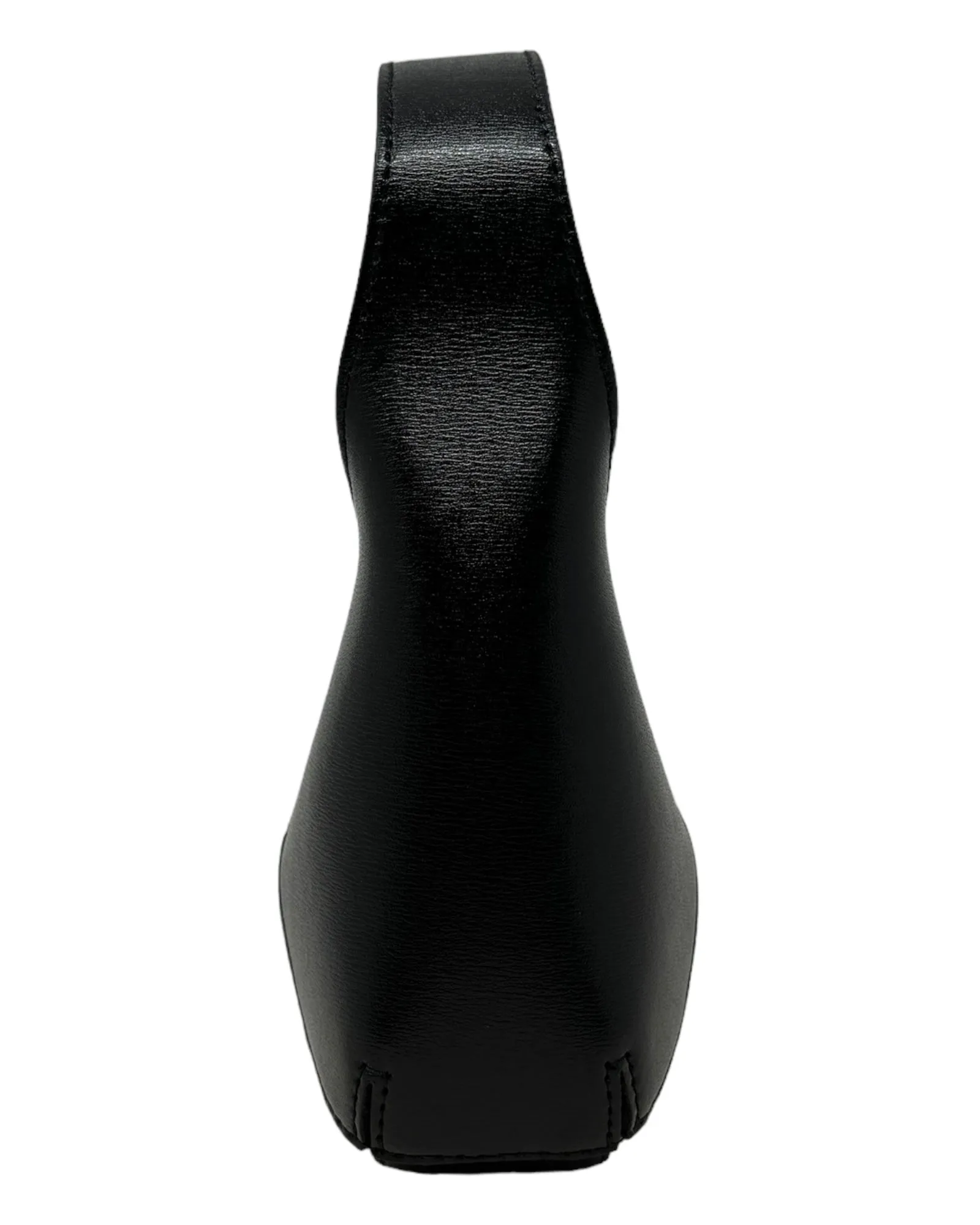 Alexander McQueen Black Leather Mini Hobo Knuckle Bag with Silver Chain Strap