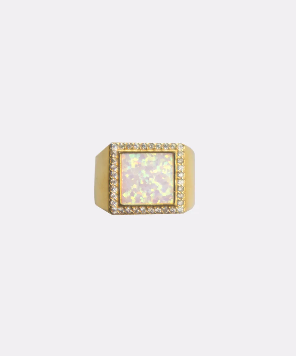 Amir Opal Square Signet Ring