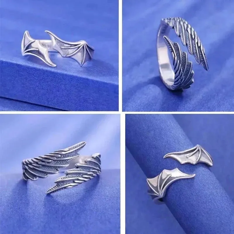 Angel/Demon Wings Couple Rings