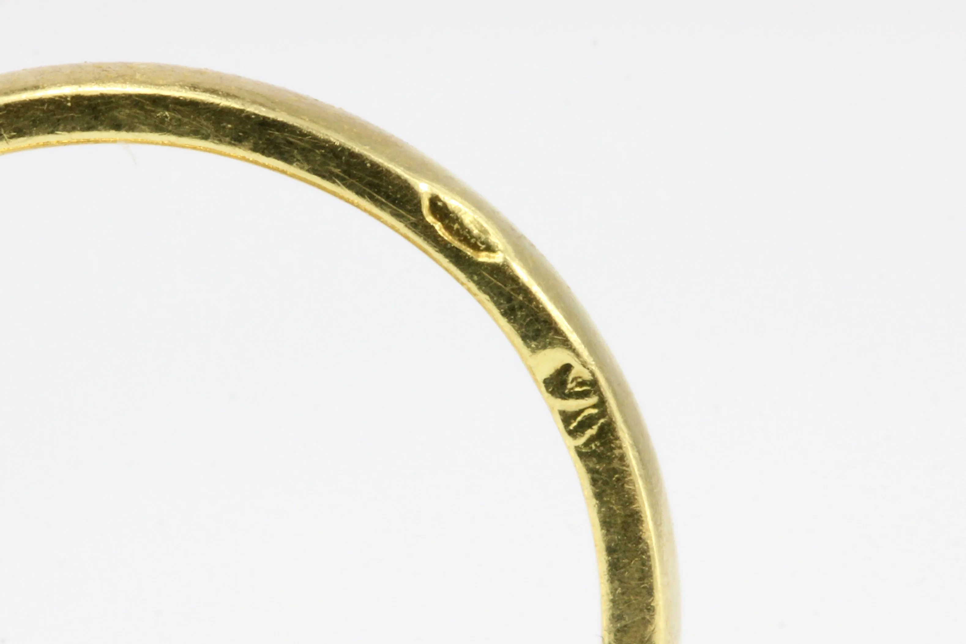Antique 22K Yellow Gold Blue Enamel and Diamond Ring