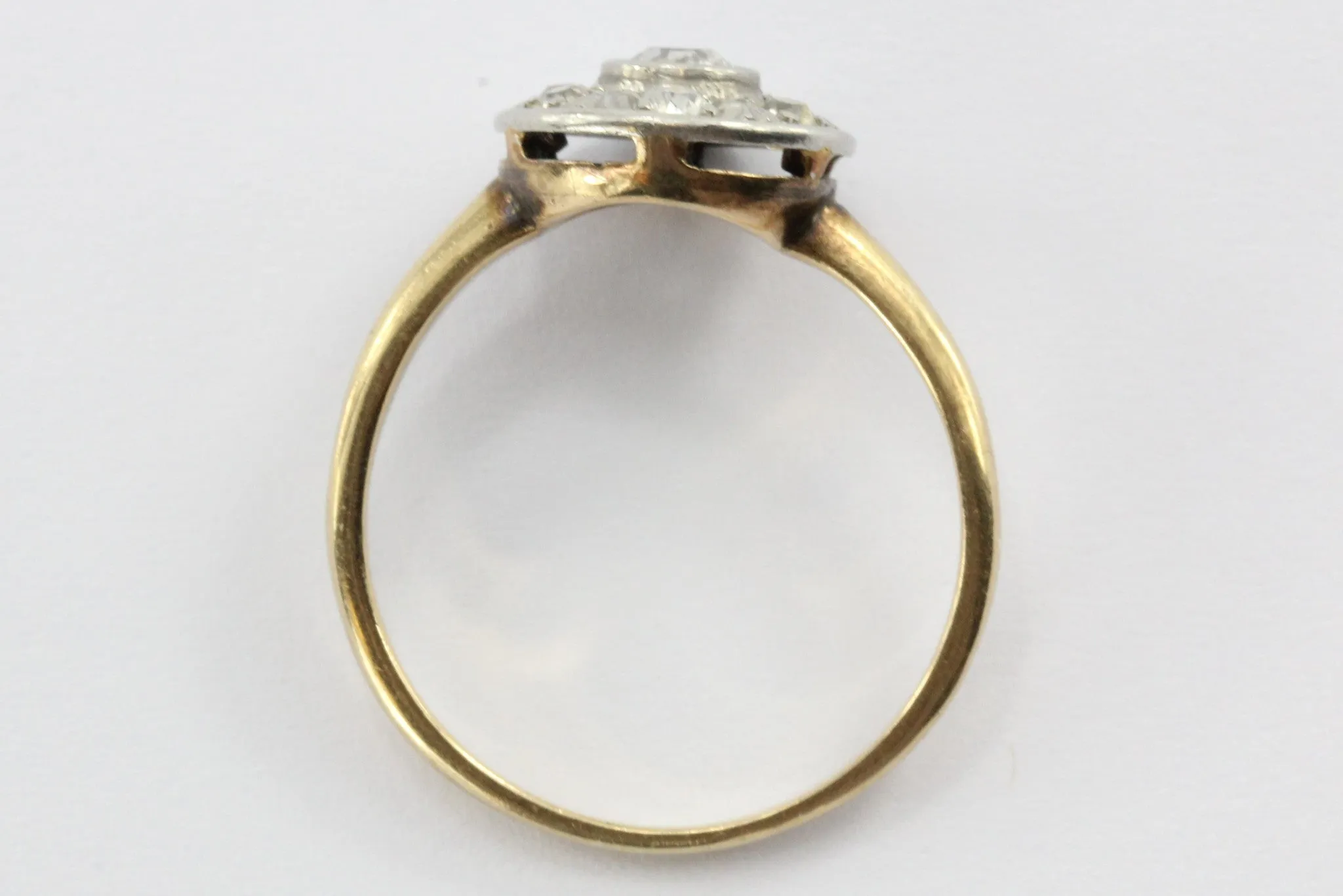 Antique Edwardian 14K Gold & Platinum Old European Diamond Engagement Ring