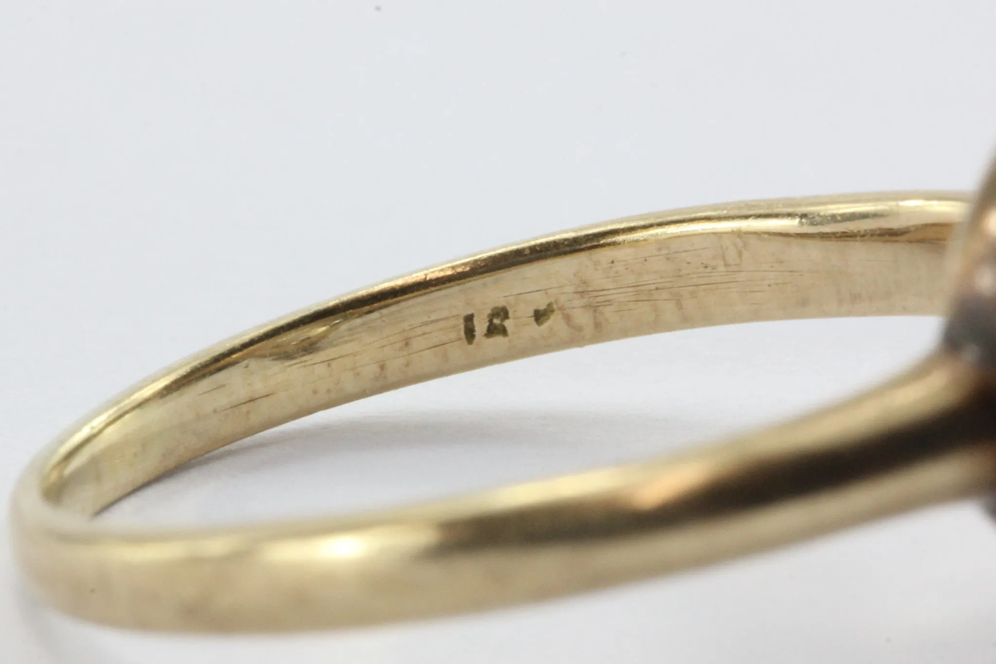 Antique Edwardian 14K Gold & Platinum Old European Diamond Engagement Ring