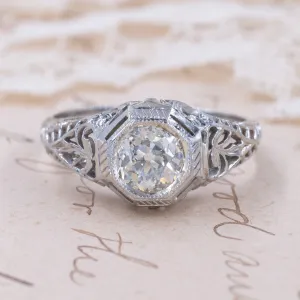 Antique Filigree Diamond Solitaire