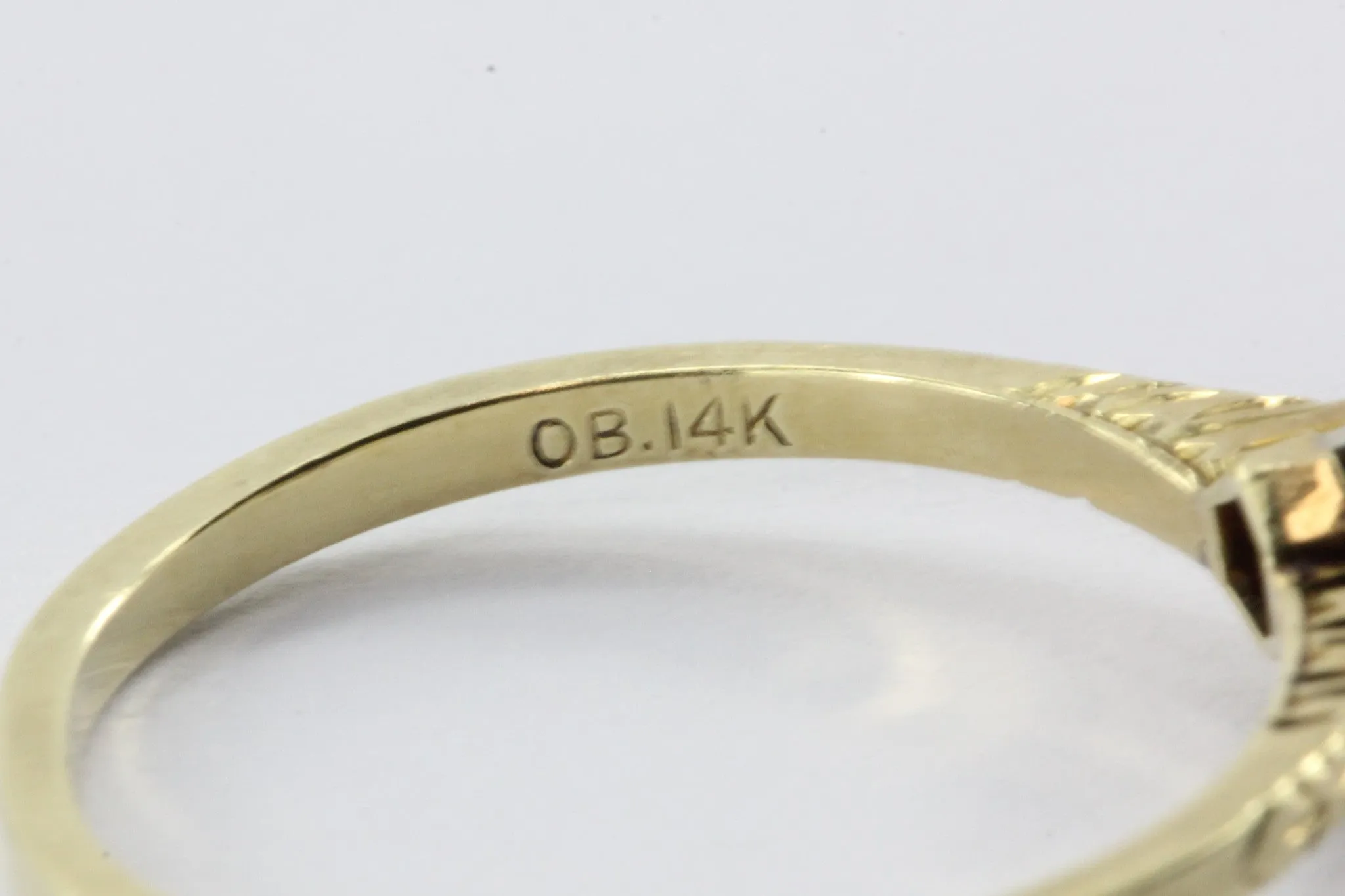 Antique Ostby & & Barton 14K Gold .32 Carat Diamond Engagement Ring