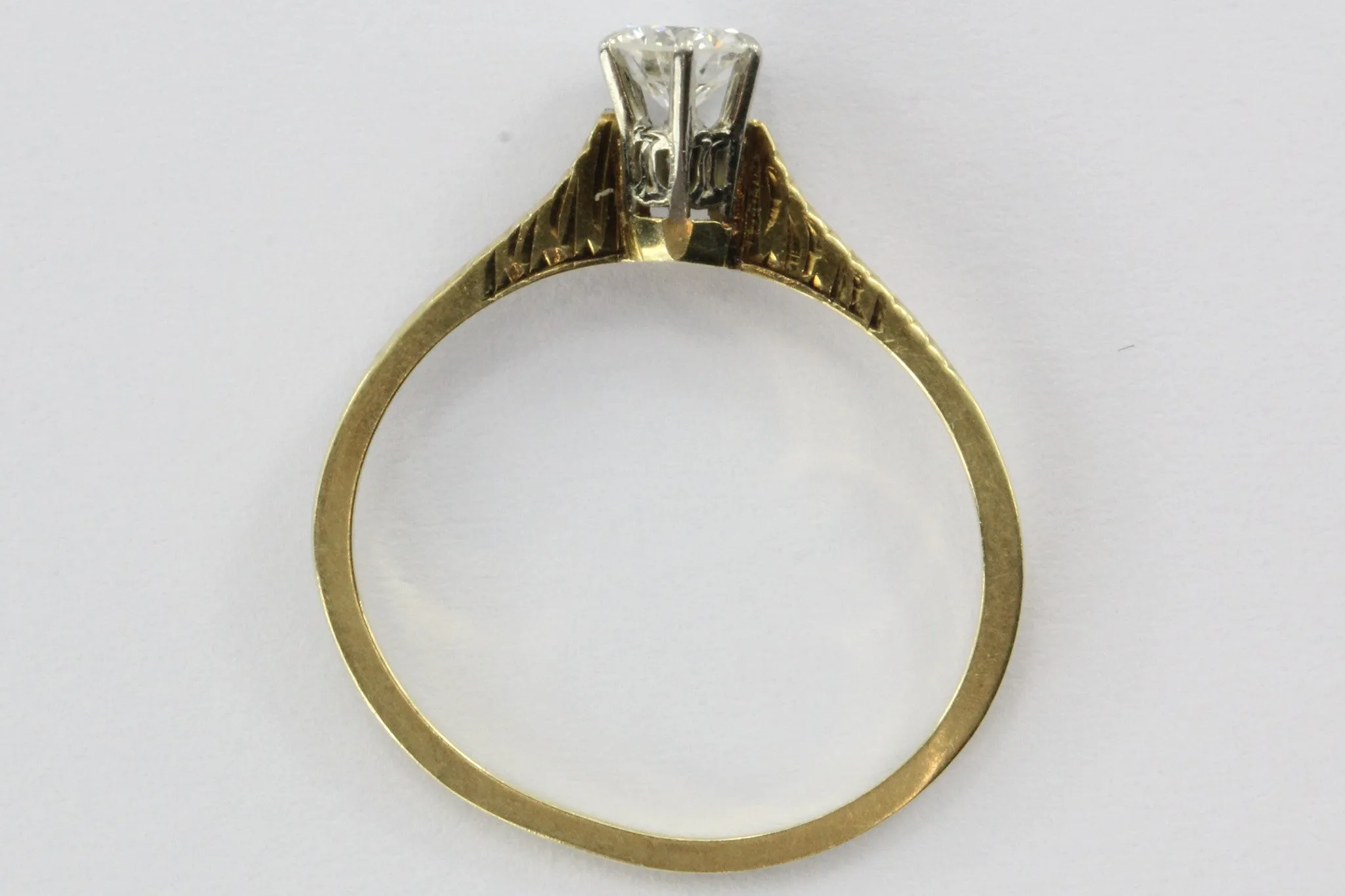 Antique Ostby & & Barton 14K Gold .32 Carat Diamond Engagement Ring