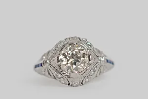 Art Deco 1.16ct OEC Diamond Engagement Ring
