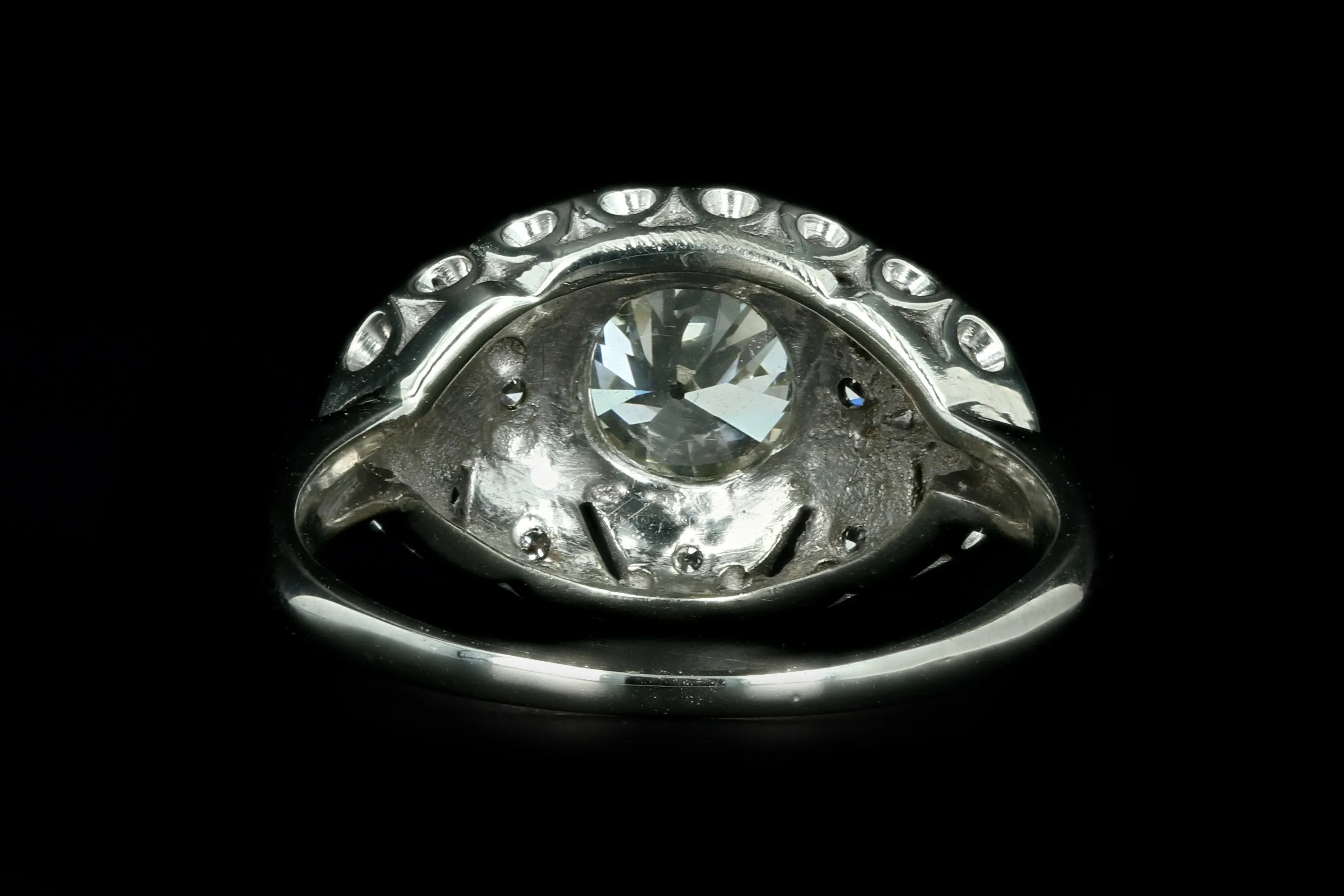 Art Deco 14K White Gold 1 Carat Old European Cut Diamond Engagement Ring