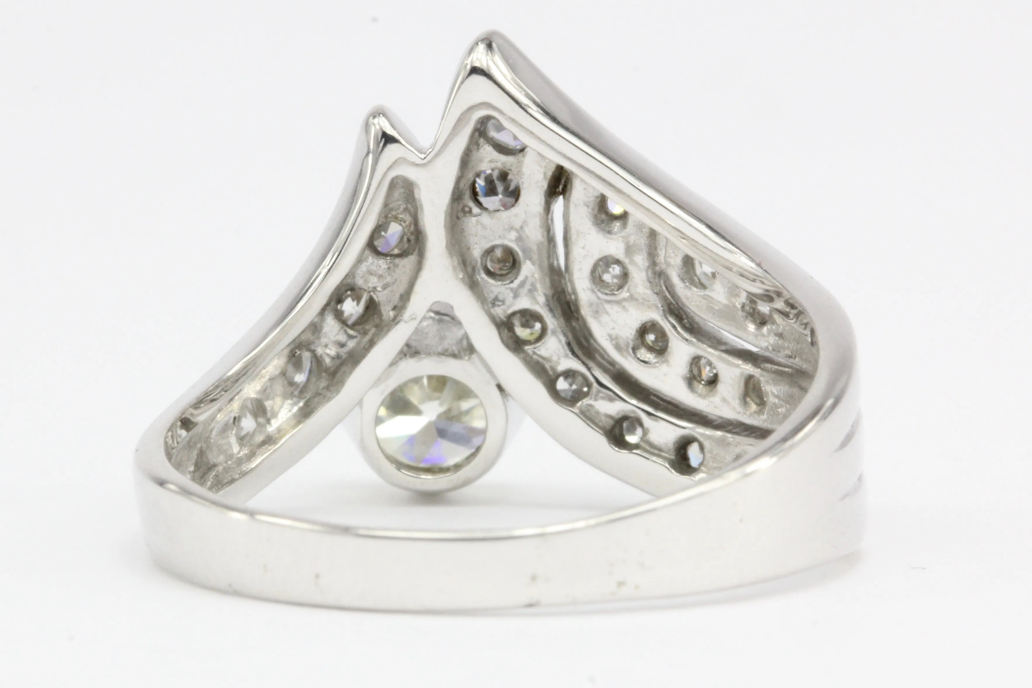 Art Deco 14K White Gold 1.05 CTW Diamond Ring Size 8