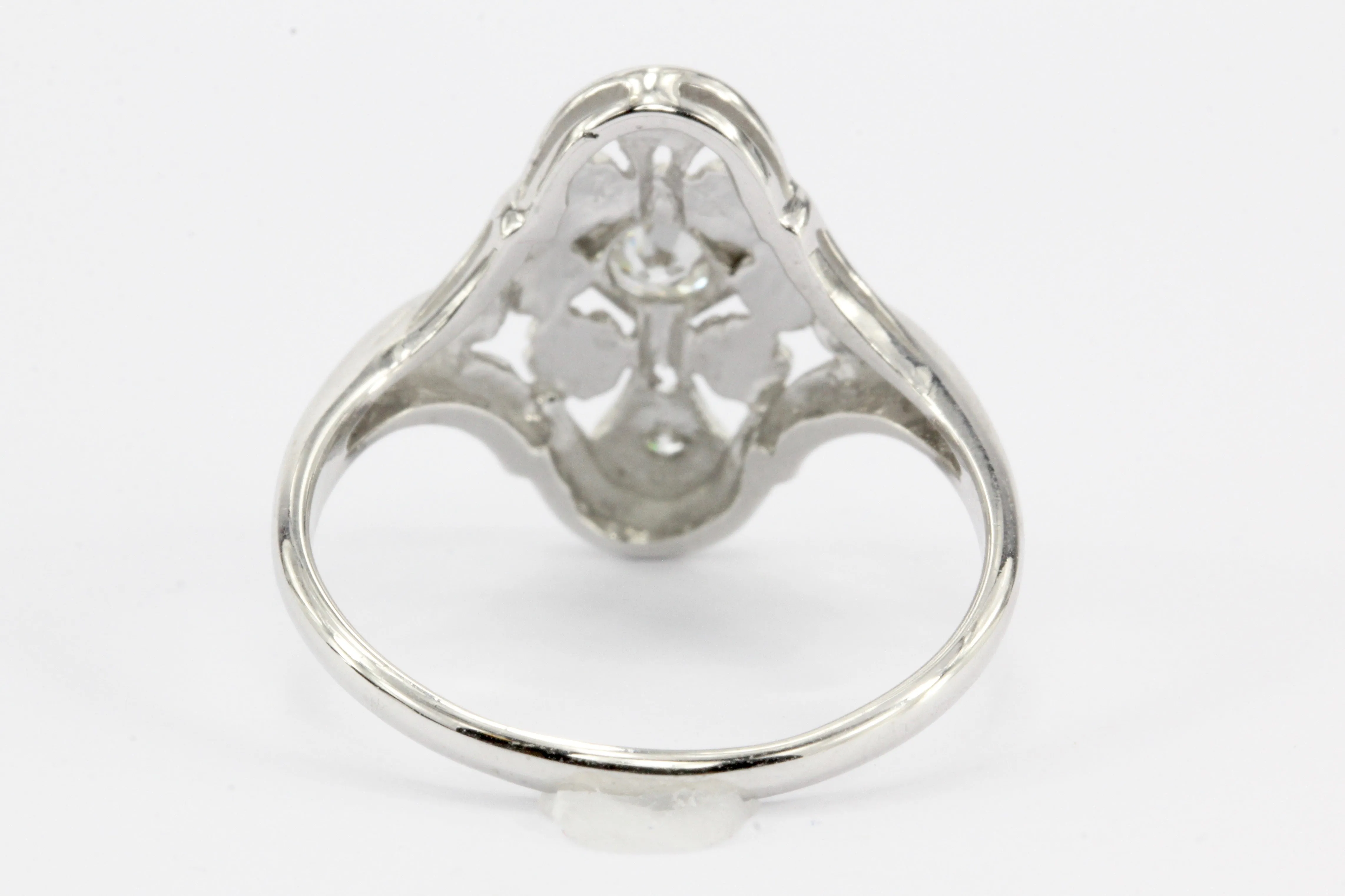 Art Deco 14K White Gold Old European Cut Diamond Engagement Ring c.1920's