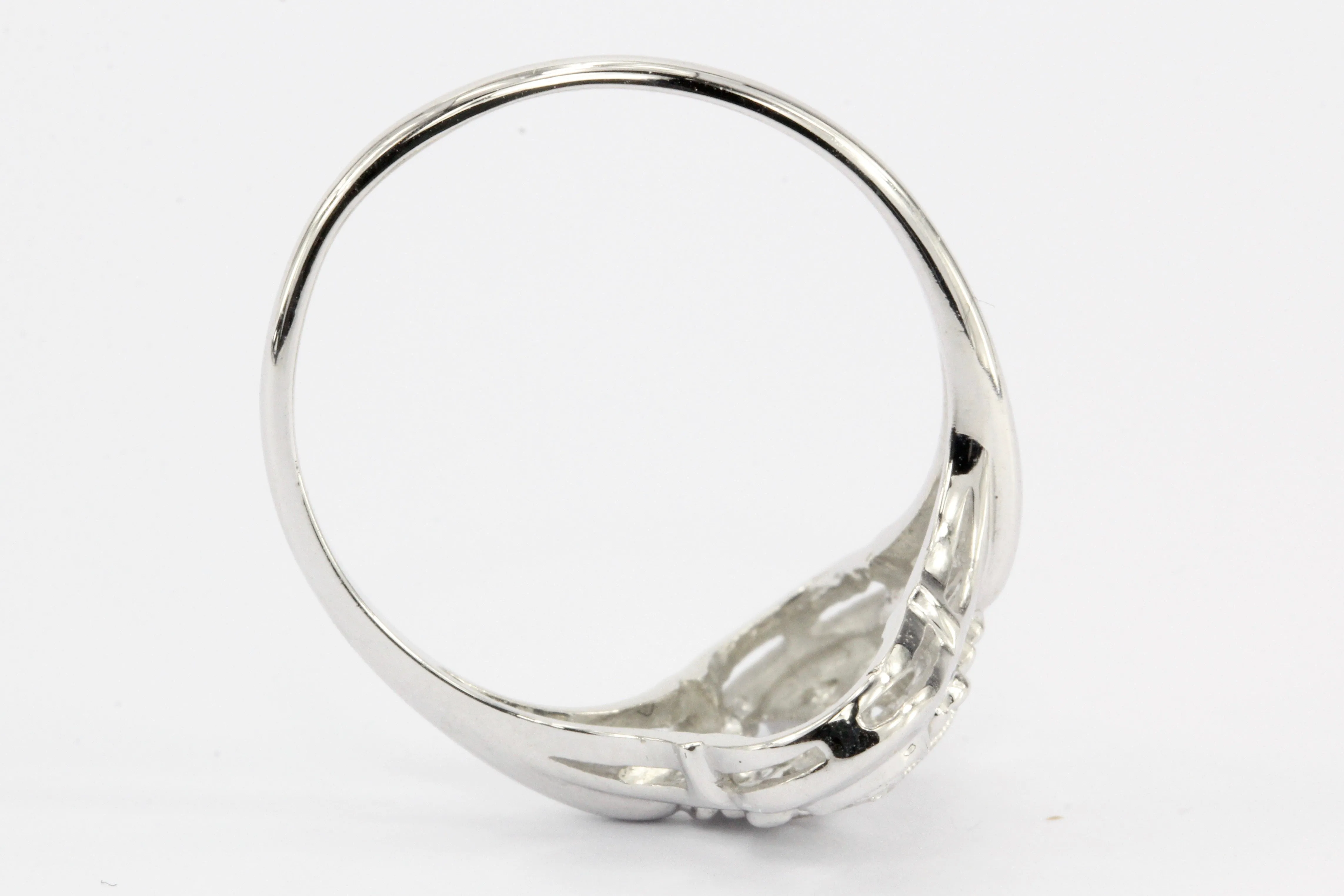 Art Deco 14K White Gold Old European Cut Diamond Engagement Ring c.1920's