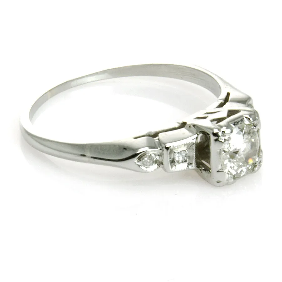 Art Deco 18K Diamond Engagement Ring