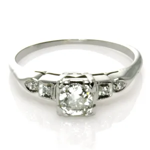 Art Deco 18K Diamond Engagement Ring