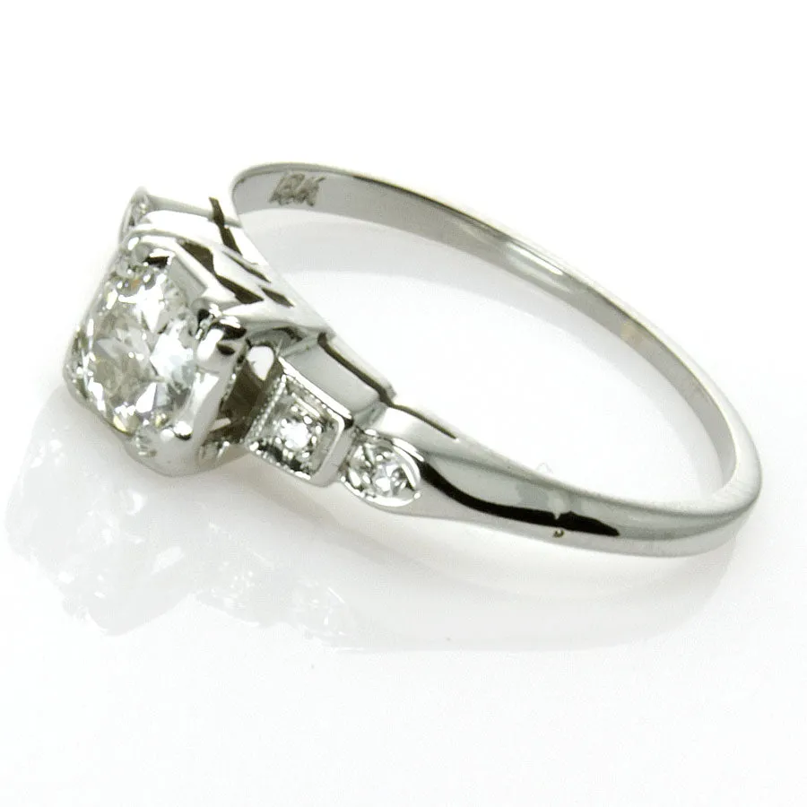 Art Deco 18K Diamond Engagement Ring