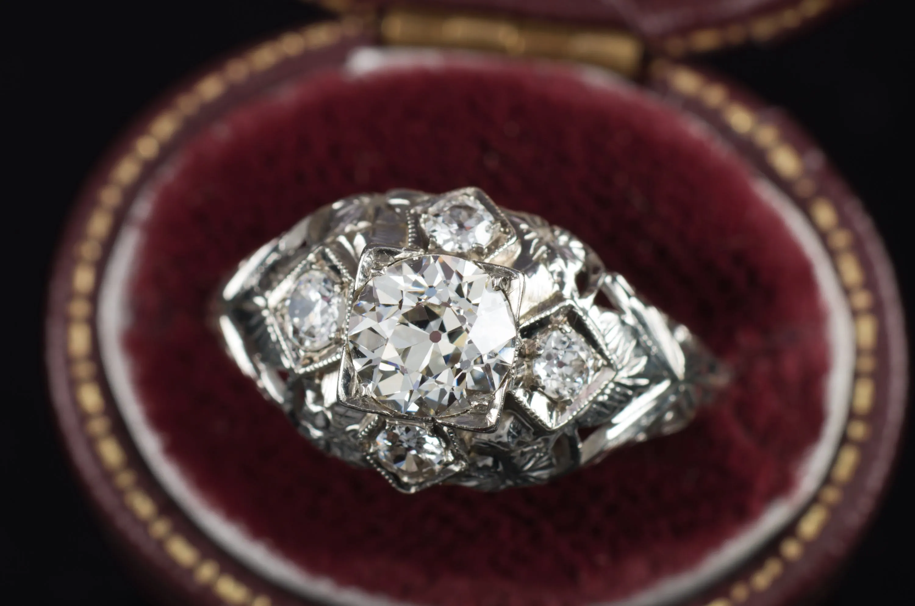 ART DECO OLD EUROPEAN CUT DIAMOND RING