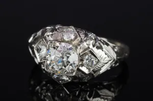 ART DECO OLD EUROPEAN CUT DIAMOND RING