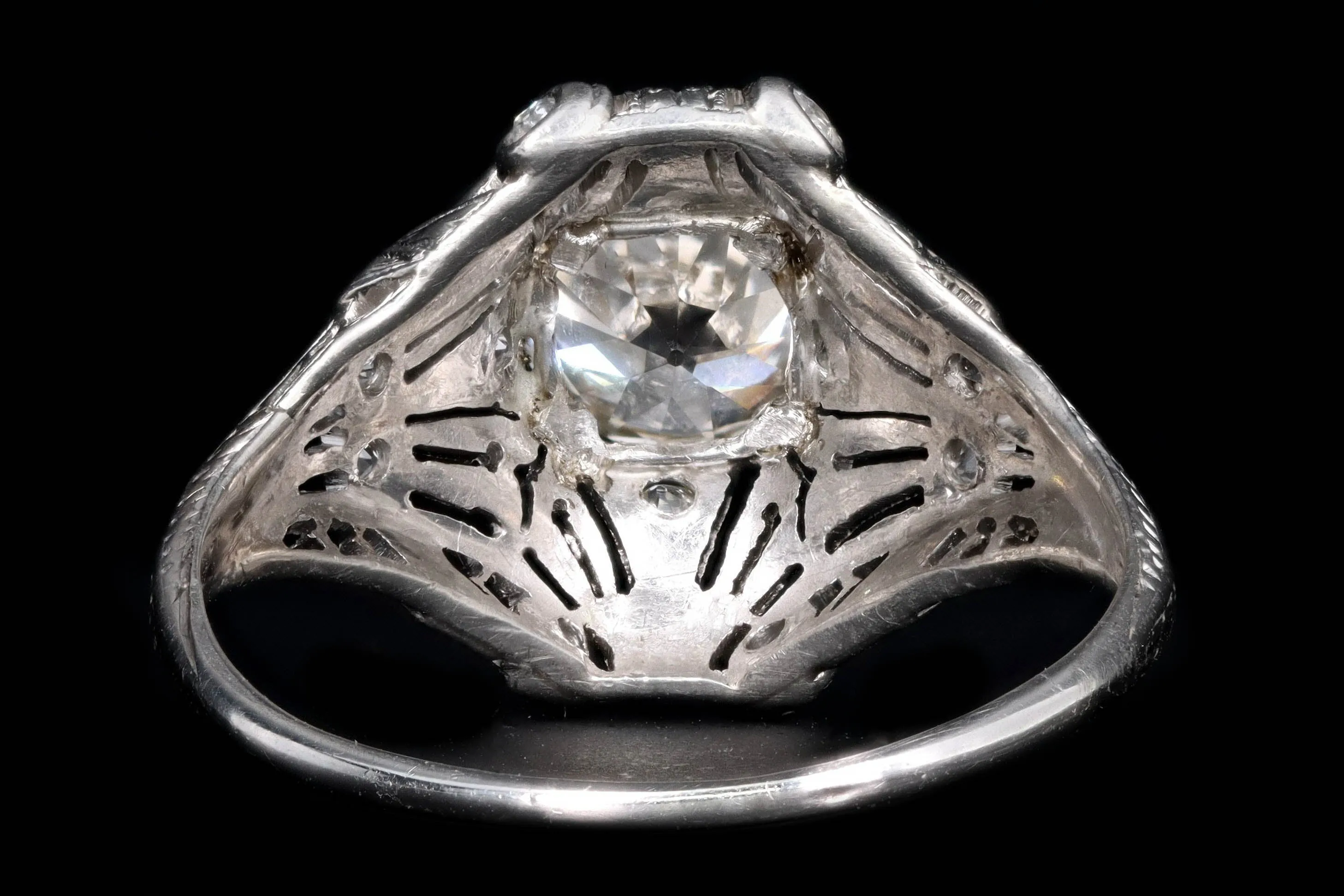 Art Deco Platinum 1.31 Carat Old European Diamond Ring