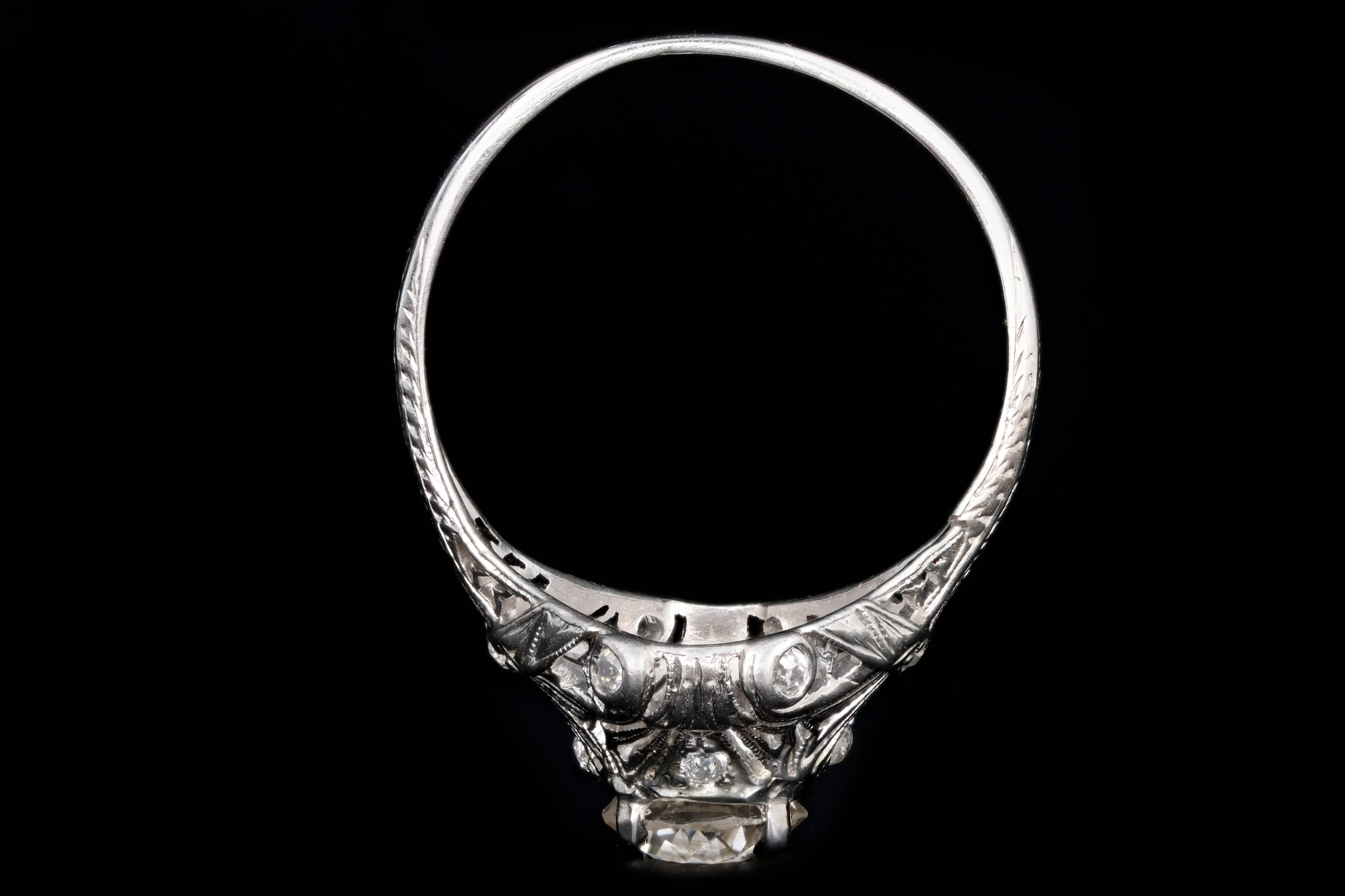 Art Deco Platinum 1.31 Carat Old European Diamond Ring