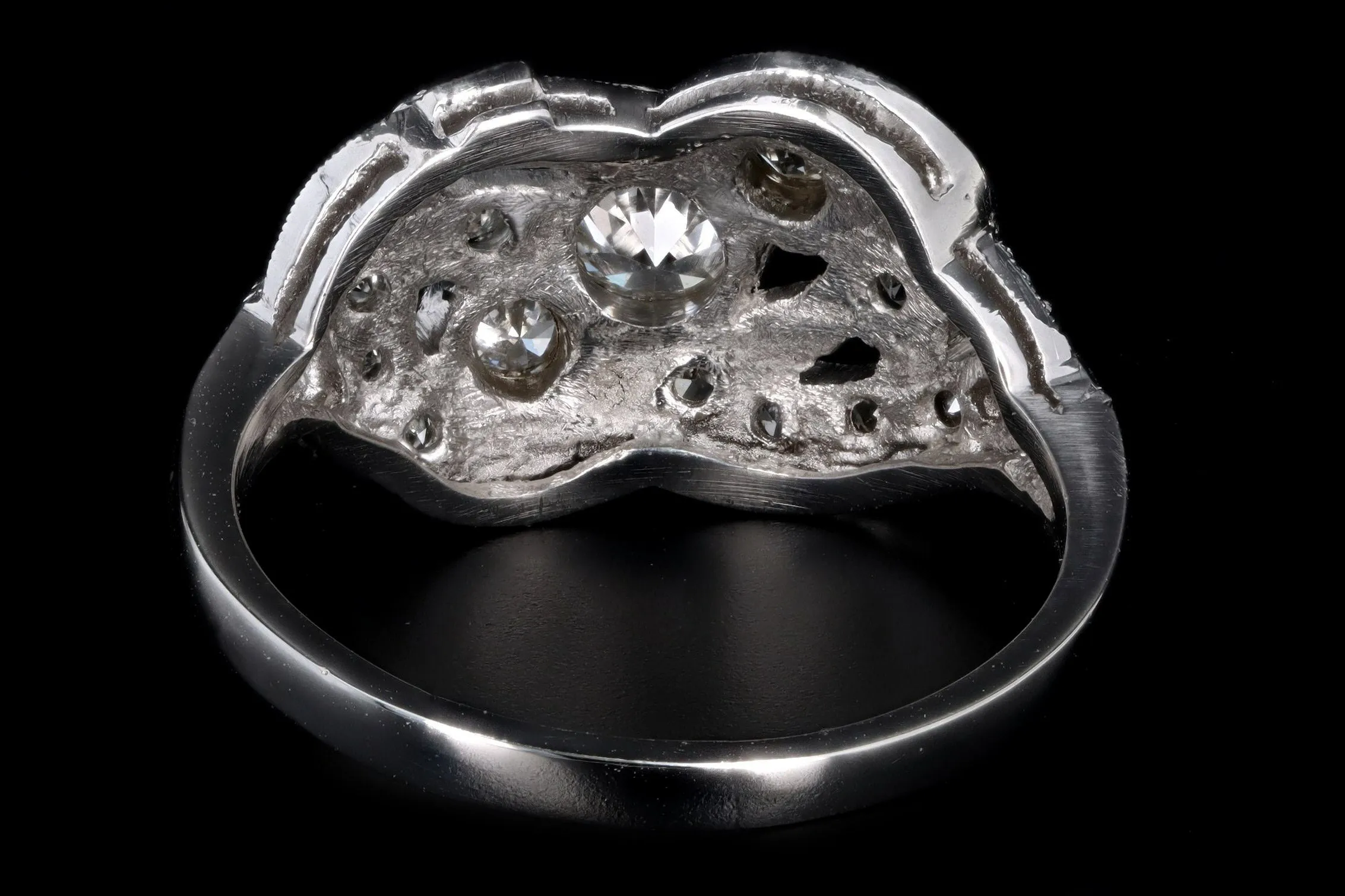Art Deco Platinum .75 Carat Total Weight Old European Diamond Ring